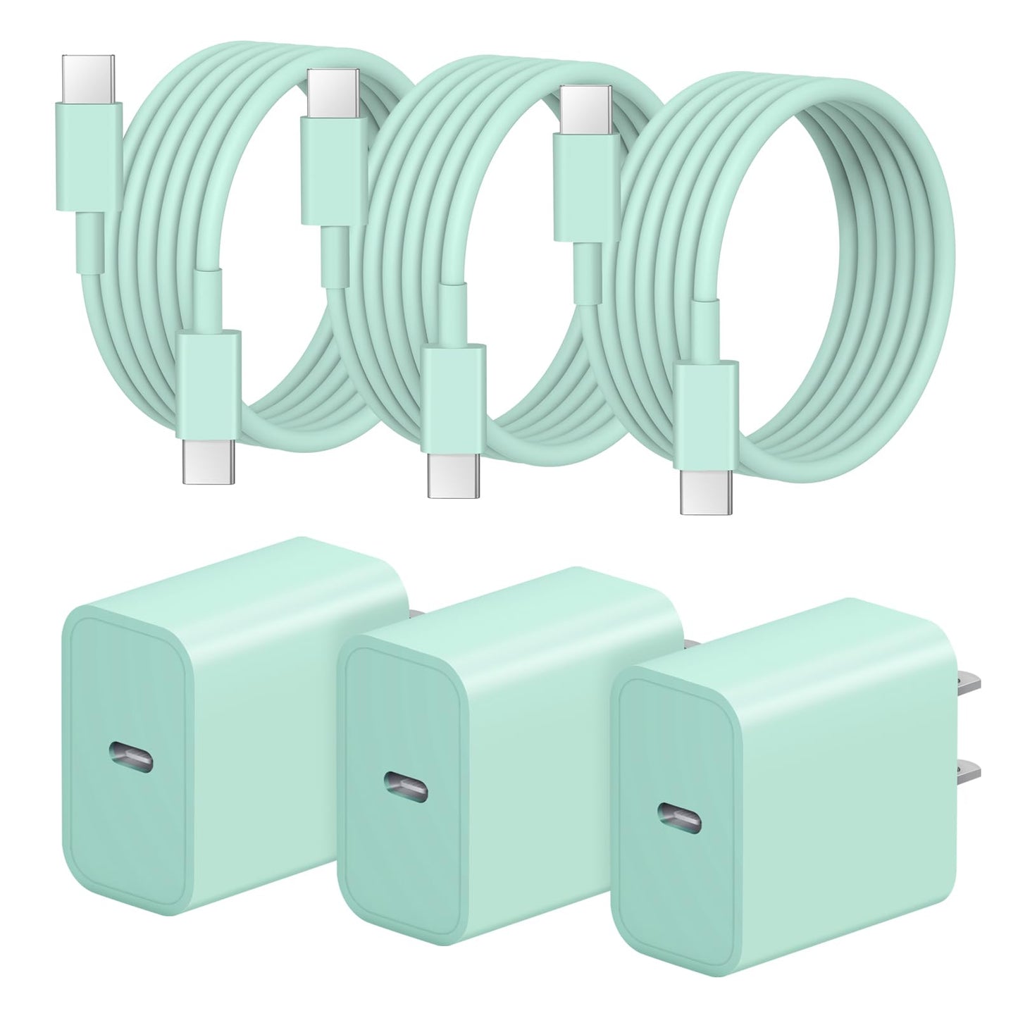 iPhone 17 16 15 Charger Fast Charging 3+3Pack 20W USB C Wall Charger with 6FT Fast Charging Cable Compatible with iPhone 17/17 Air/17 Pro/17 Pro Max/iPhone 16/15 Series, iPad Pro/AirPods