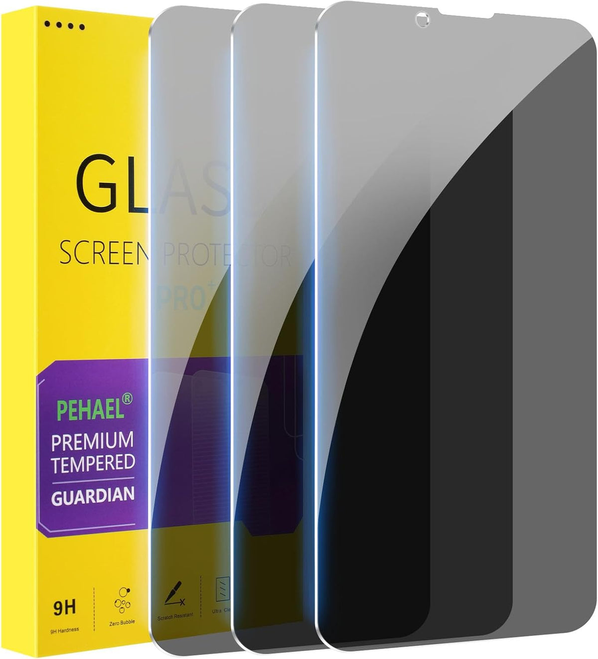 PEHAEL for iPhone 17e/16e/14/13/13 Pro Privacy Screen Protector | 3 Pack, Installation kits, Anti-Spy Private, Anti-Scratch, 9H Tempered Glass, Case Friendly, [6.1 inch]