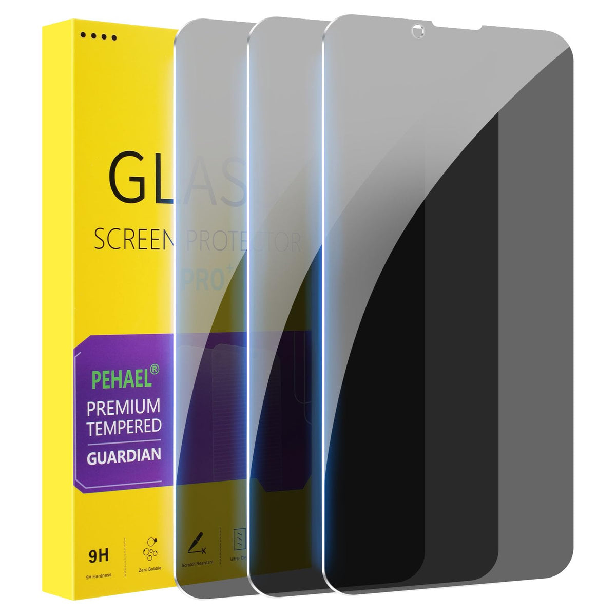 PEHAEL for iPhone 17 Pro Privacy Screen Protector+Camera Lens Protector | 3+3 Pack, Installation Frame, Cleaning kits, Anti-Spy Private, Anti-Scratch, 9H Tempered Glass, Case Friendly, [6.3 inch]