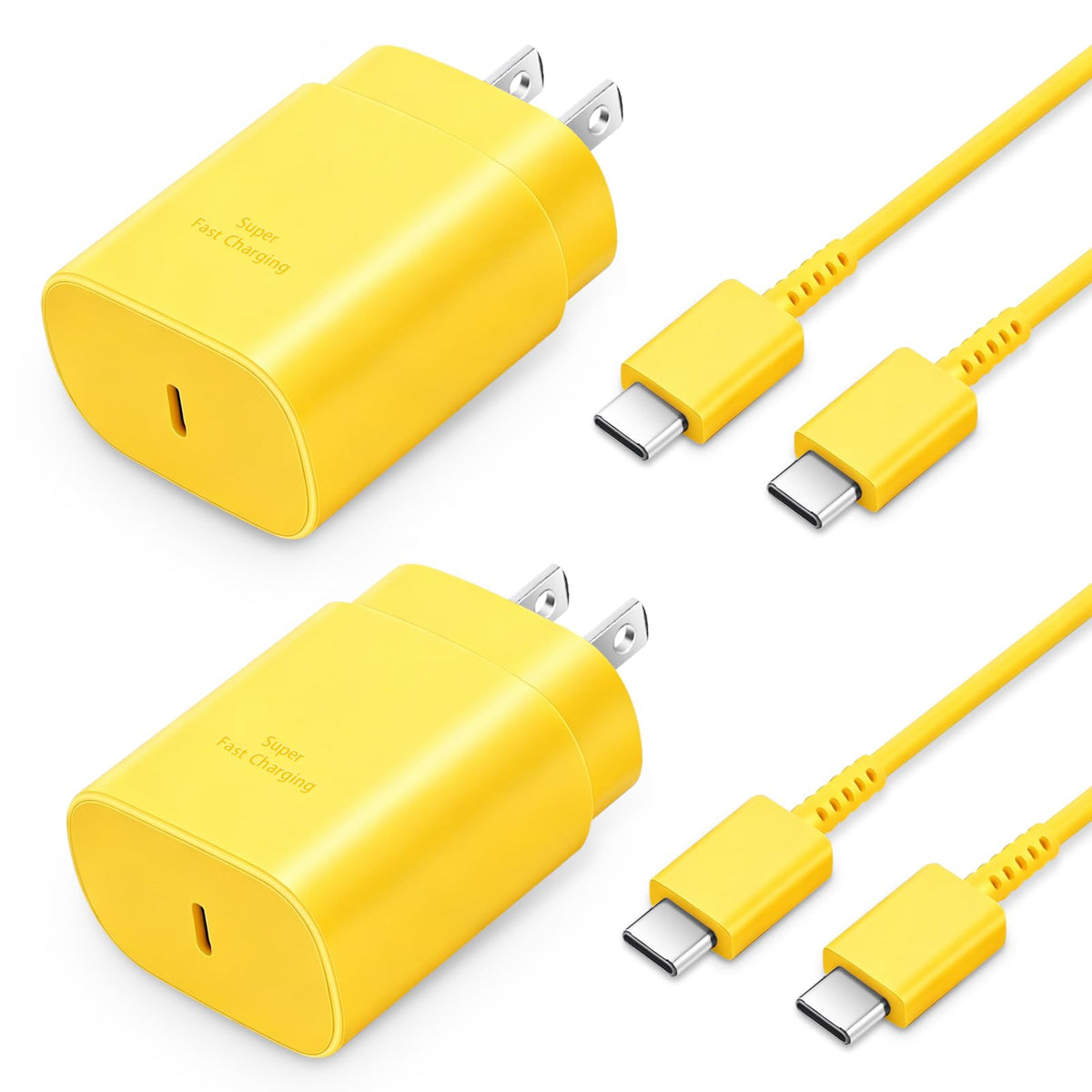 GUUSMART Type C Charger 2-Pack 25W Long 6ft USB C Charger Cable | Type C Charger Fast Charging Block Compatible with Galaxy S26 S25 S24 S23 S22 S21/iPhone 17/16/15 Pro Max/15 Plus-Black