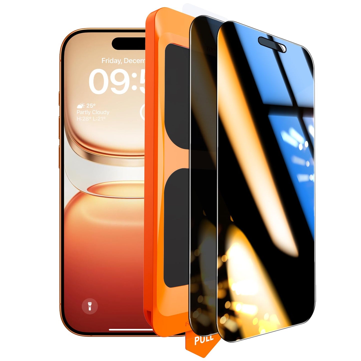 TOCOL for iPhone 16 Pro Max Privacy Screen Protector | Easy Installation, 25° Anti Spy, Data Protection, 9H+ Tempered Glass, 8FT Military Grade Shatterproof, Anti-Scratch, 2 Pack