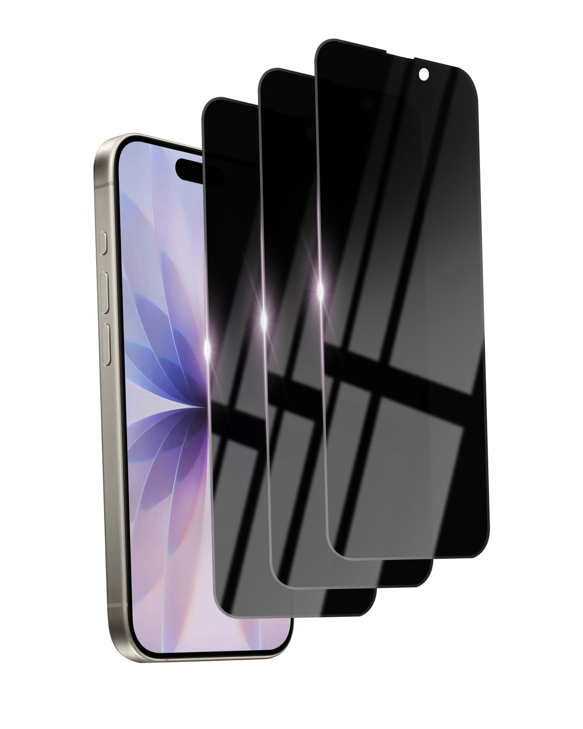 2 Pack Privacy Screen Protector for iPhone 14/13 Pro/13 Tempered Glass 6.1inch Private Saver Purple Anti-Spy Anti-Blue Light Anti-Scratch Full Coverage