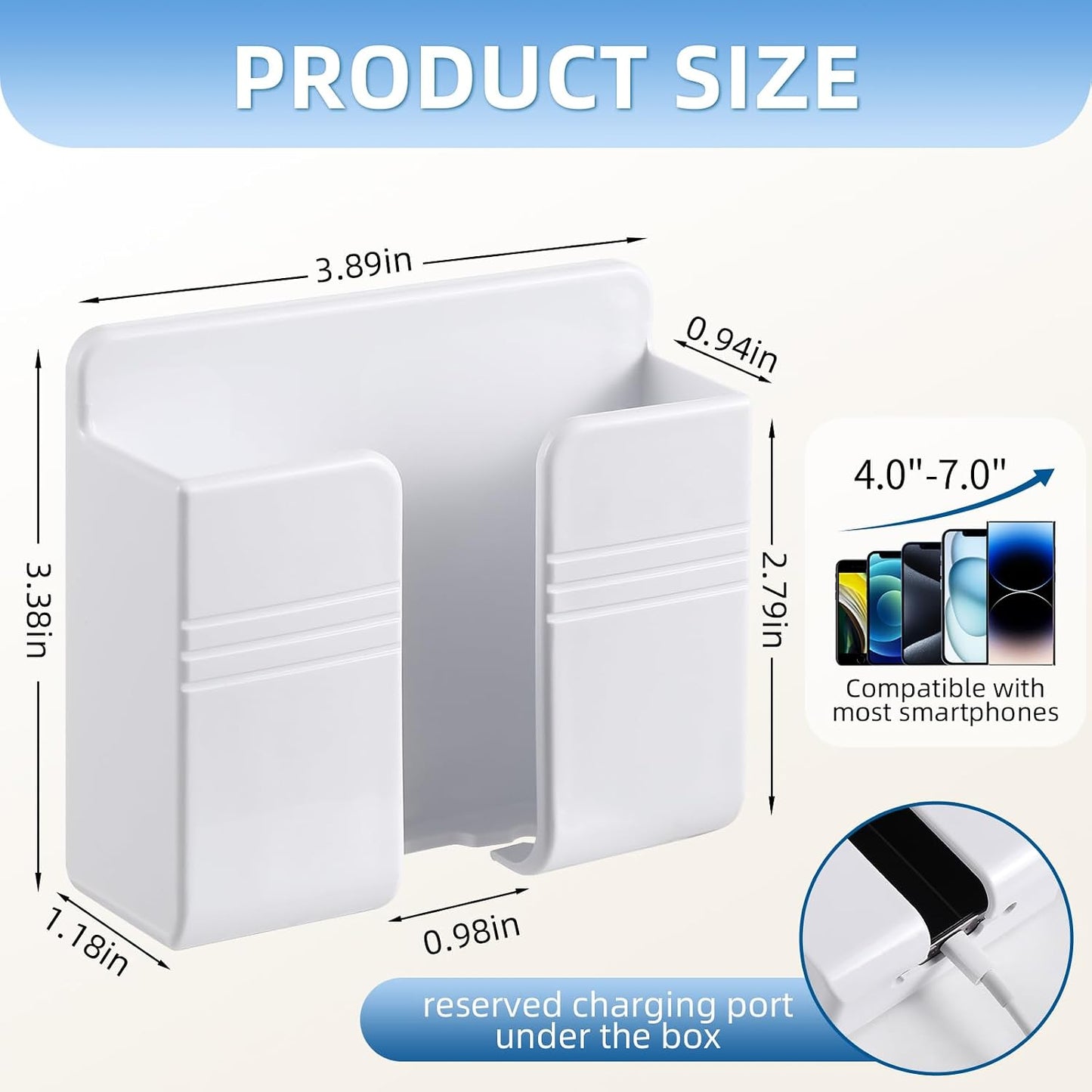RV Accessories: Boat Accessories & Camper Accessory - Wall Phone Holder for Dorm Room & Apartment Essentials - Travel Trailer & RV Essentials for Inside and Pontoon Boat Accessory(2Pcs-White)