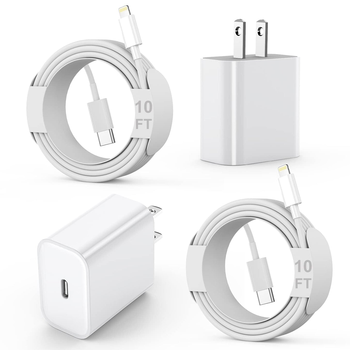 iPhone 17/16/15 Charger, USB C Charger, 2Pack 20W Type C Fast Wall Charge Power Adapter,6FT 60W USB-C to C Cable for iPhone Air/17Pro Max/15/16 Pro Max,iPad Pro 12.9/11 inch,iPad Air 5/4th,AirPods Pro