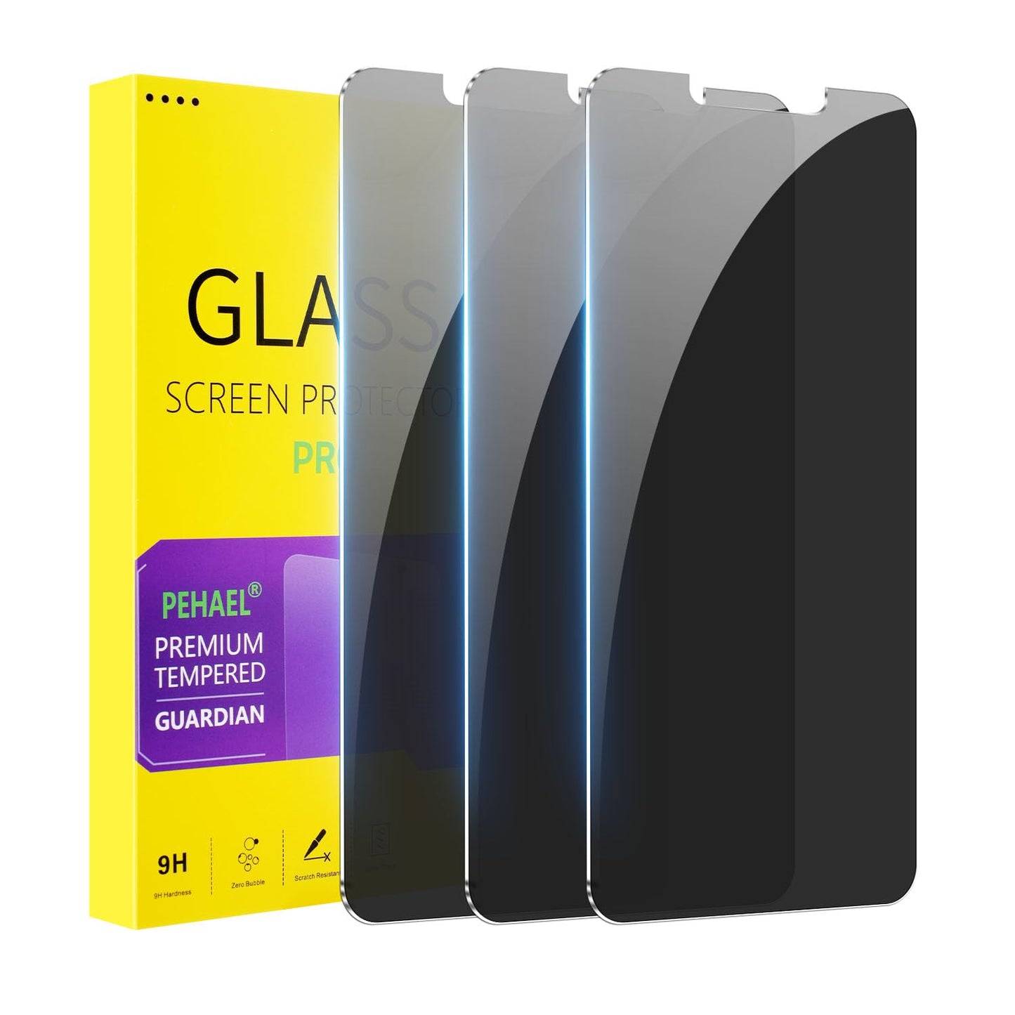 PEHAEL for iPhone 16 Pro Privacy Screen Protector+Camera Lens Protector | 3+3 Pack, Installation Frame, Cleaning kits, Anti-Spy Private, Anti-Scratch, 9H Tempered Glass, Case Friendly, [6.3 inch]