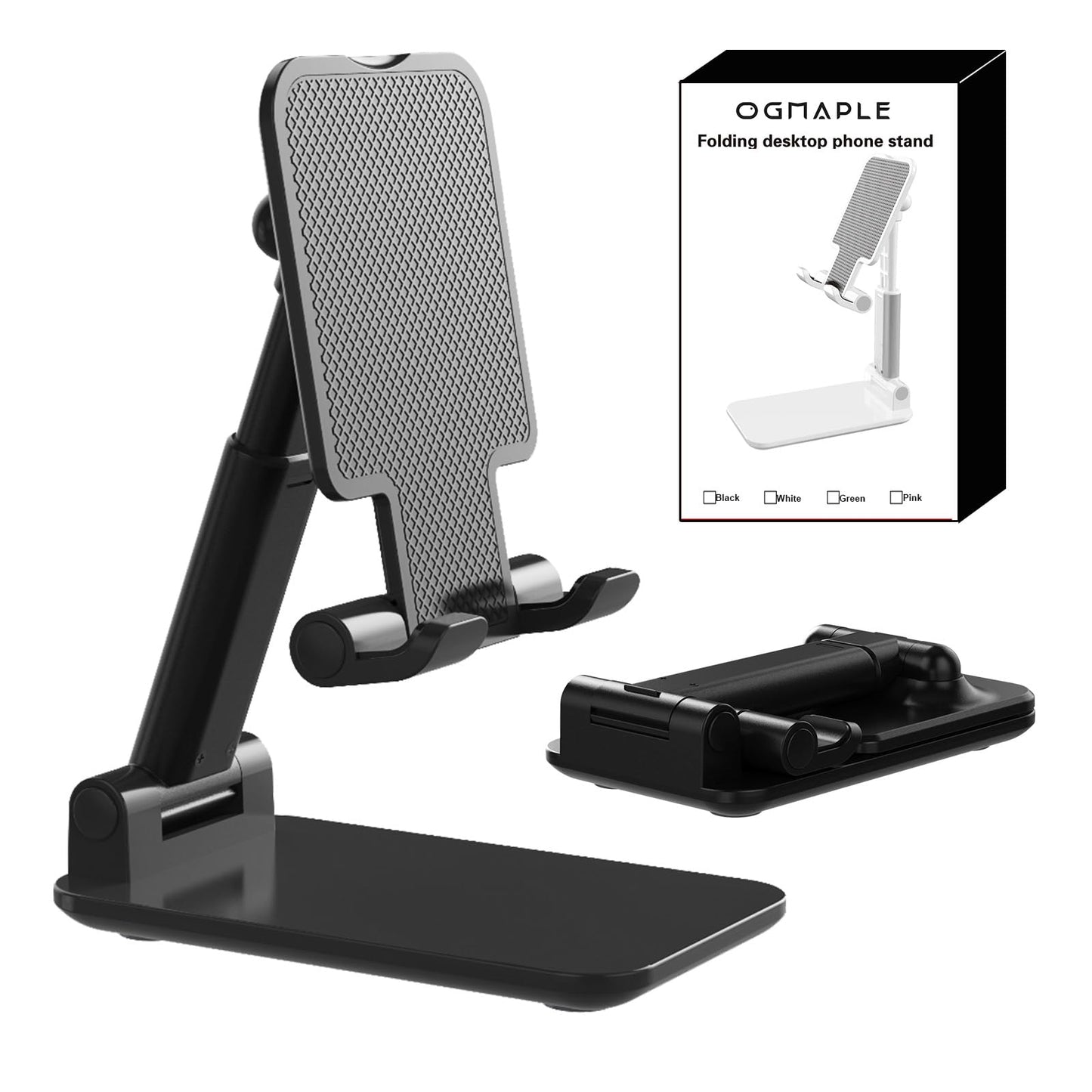 Phone Stand for Desk Cell Phone Holder Stands for iPhones | Mini, Cute, Portable, Fully Foldable, Under 8" Devices, All Smart phones, Office Accessories
