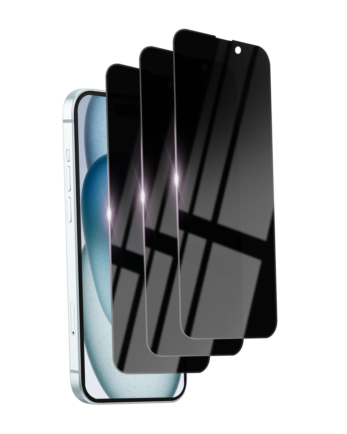 2 Pack Privacy Screen Protector for iPhone 14/13 Pro/13 Tempered Glass 6.1inch Private Saver Purple Anti-Spy Anti-Blue Light Anti-Scratch Full Coverage