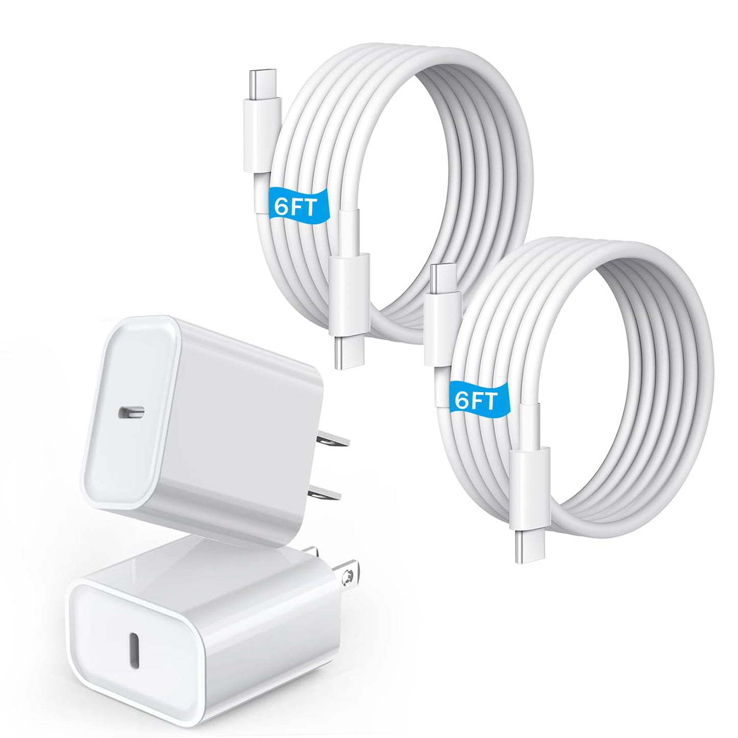 iPhone 17 16 15 Charger Fast Charging, 2Pack 10FT Extra Long USBC to C Cable Cord with 20W Apple iPad USB C Fast Charger USB C Wall Charger Block for iPhone 17/16 Pro Max/17 Air/16 Pro/15/15 Plus,iPad