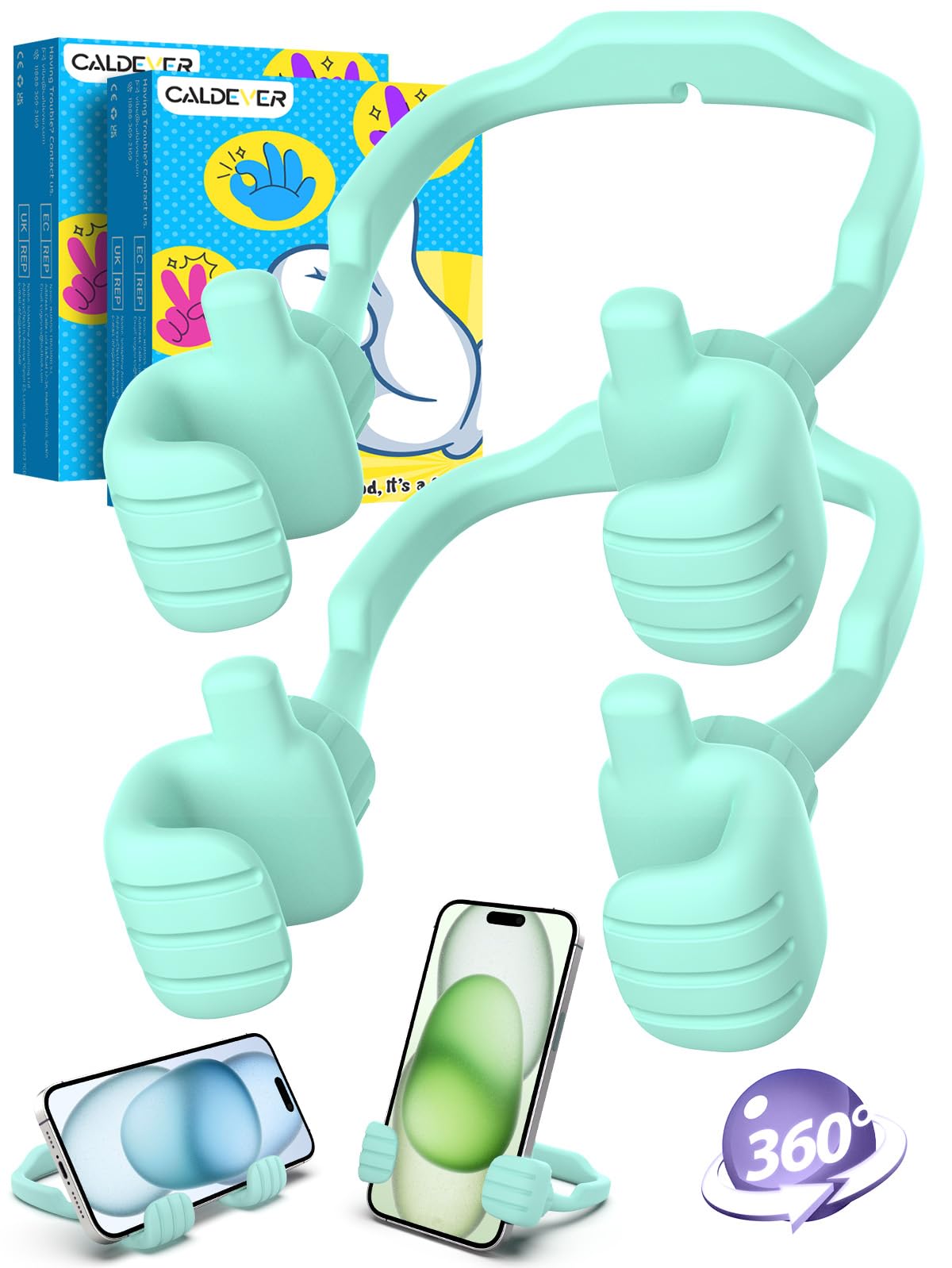 Stocking Stuffers for Teens Girls Boys Gifts Thumbs Up Cell Phone Stand | Back to School Supplies, Adjustable Lazy Phone Holder for Desk, Fun Gift for Women Adults Kids Teenager Tween Trendy Stuff