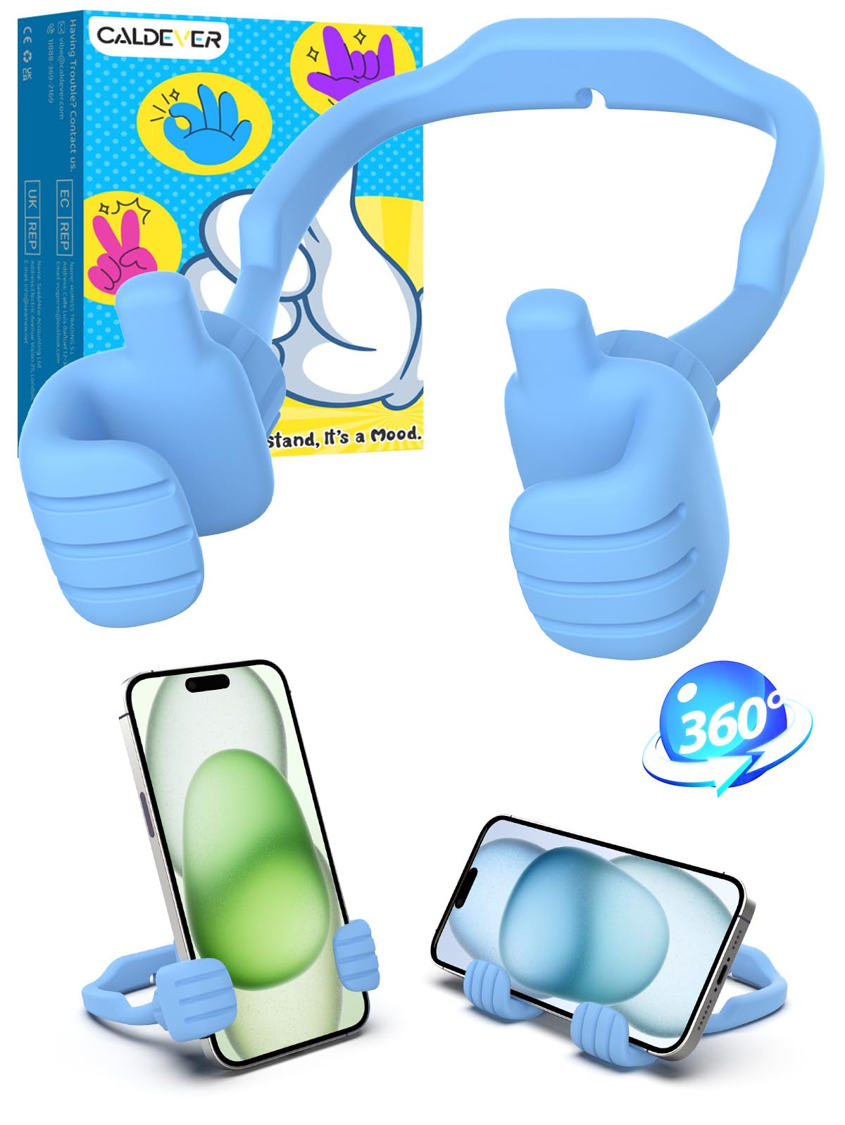 Stocking Stuffers for Teens Boys Men Kids Gifts Thumbs Up Lazy Phone Holder | Back to School Supplies, Cell Phone Stand for Desk, Gifts for Adults Teenage Girls, Funny Cool Gadgets, Gifts for Christmas