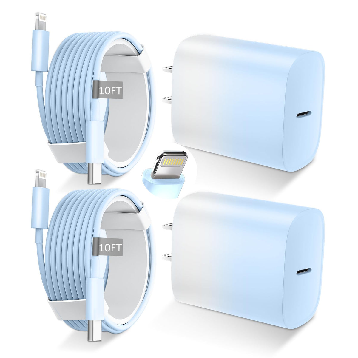 iPhone 14 13 12 11 Charger Fast Charging 20W USB C Charger Type C Charger Fast Charging Block with 10FT Long USB C to Lightning Cable for iPhone 14/13/12/12 Pro Max/11/Xs Max/XR/X,AirPods Pro,2 Pack