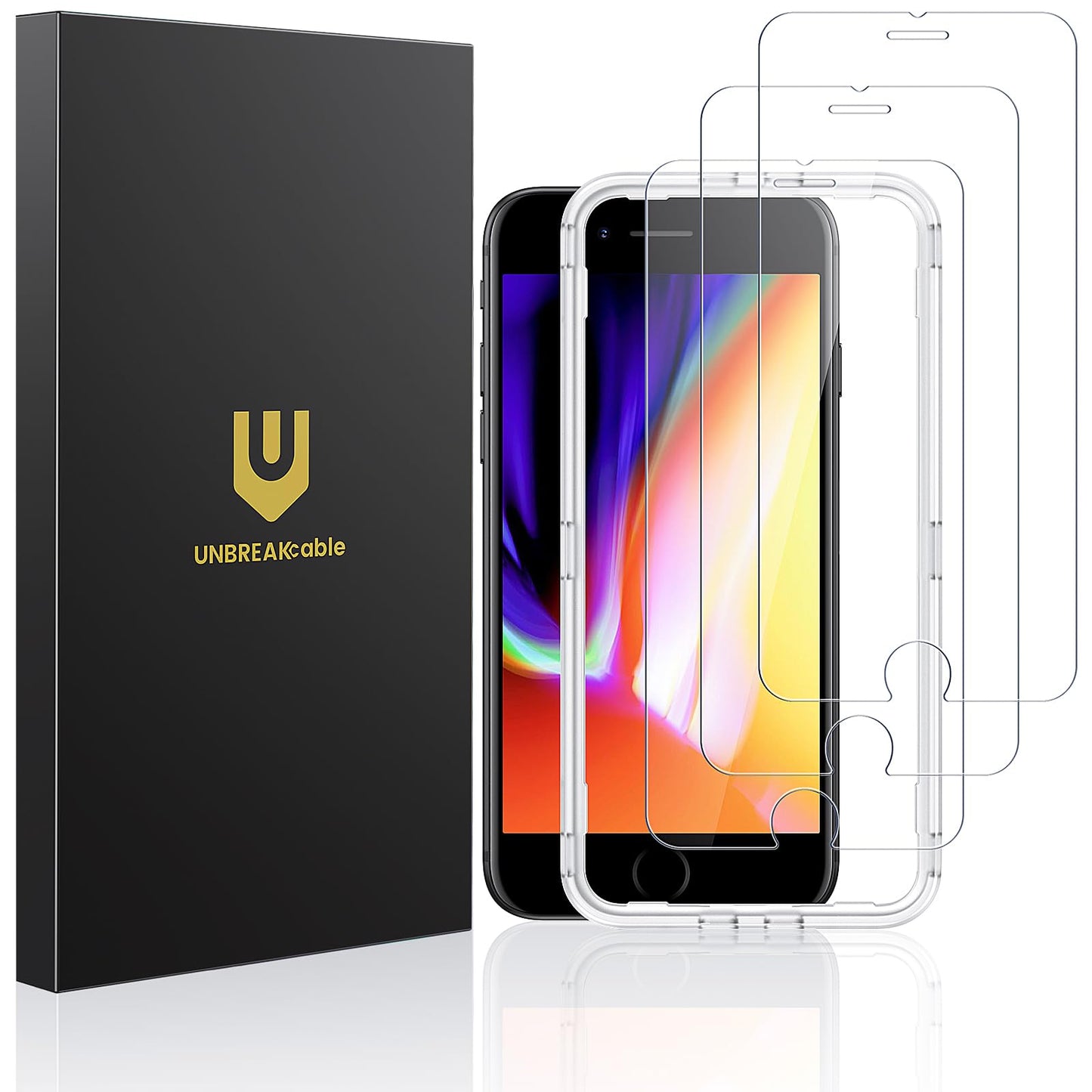 UNBREAKcable 3-Pack Screen Protector for iPhone 16 Tempered Glass | Shatterproof, Easy Install, 9H Hardness, 99.99% HD Clear, Bubble-Free, Anti-Fingerprint, Scratch Resistant, Case Friendly