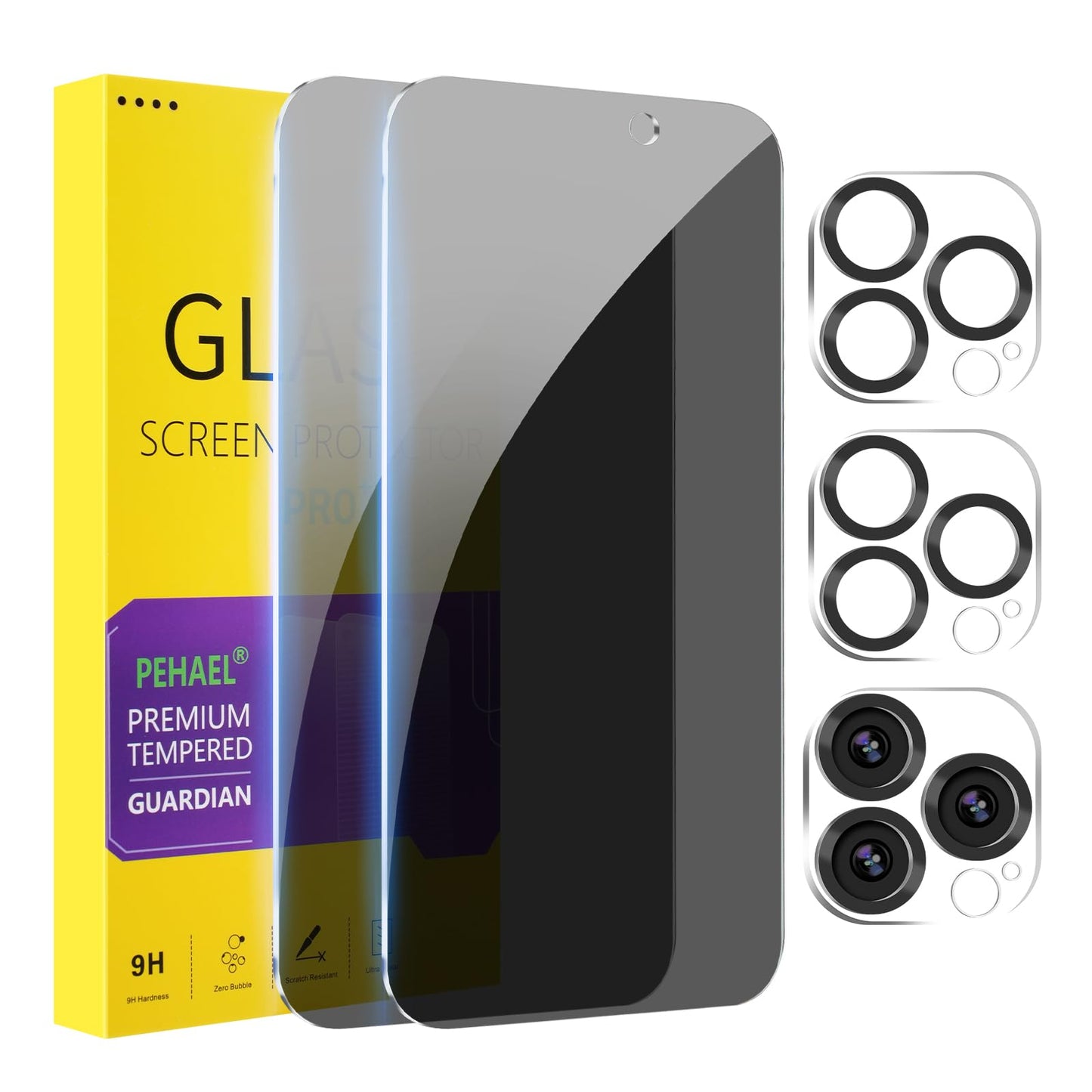 PEHAEL for iPhone 17e/16e/14/13/13 Pro Privacy Screen Protector | 3 Pack, Installation kits, Anti-Spy Private, Anti-Scratch, 9H Tempered Glass, Case Friendly, [6.1 inch]