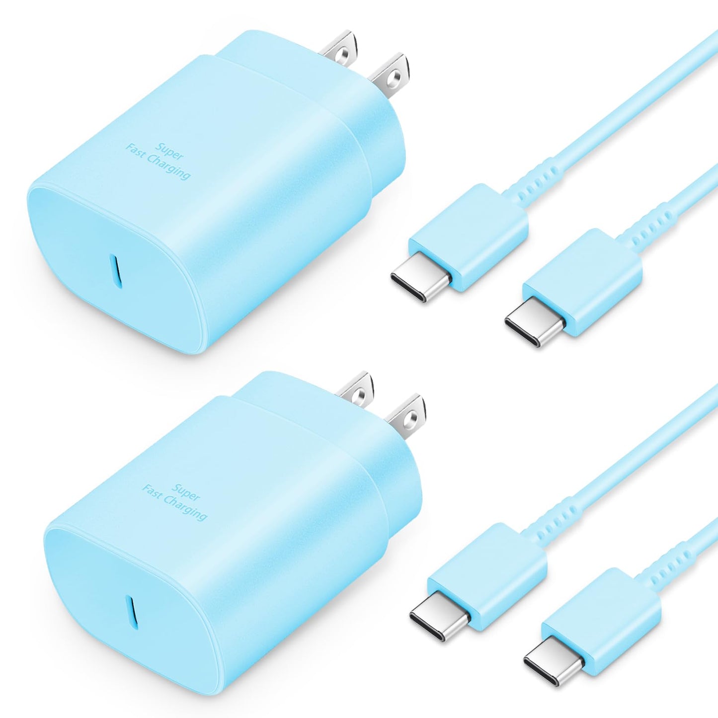 GUUSMART Type C Charger 2-Pack 25W Long 6ft USB C Charger Cable | Type C Charger Fast Charging Block Compatible with Galaxy S26 S25 S24 S23 S22 S21/iPhone 17/16/15 Pro Max/15 Plus-Black