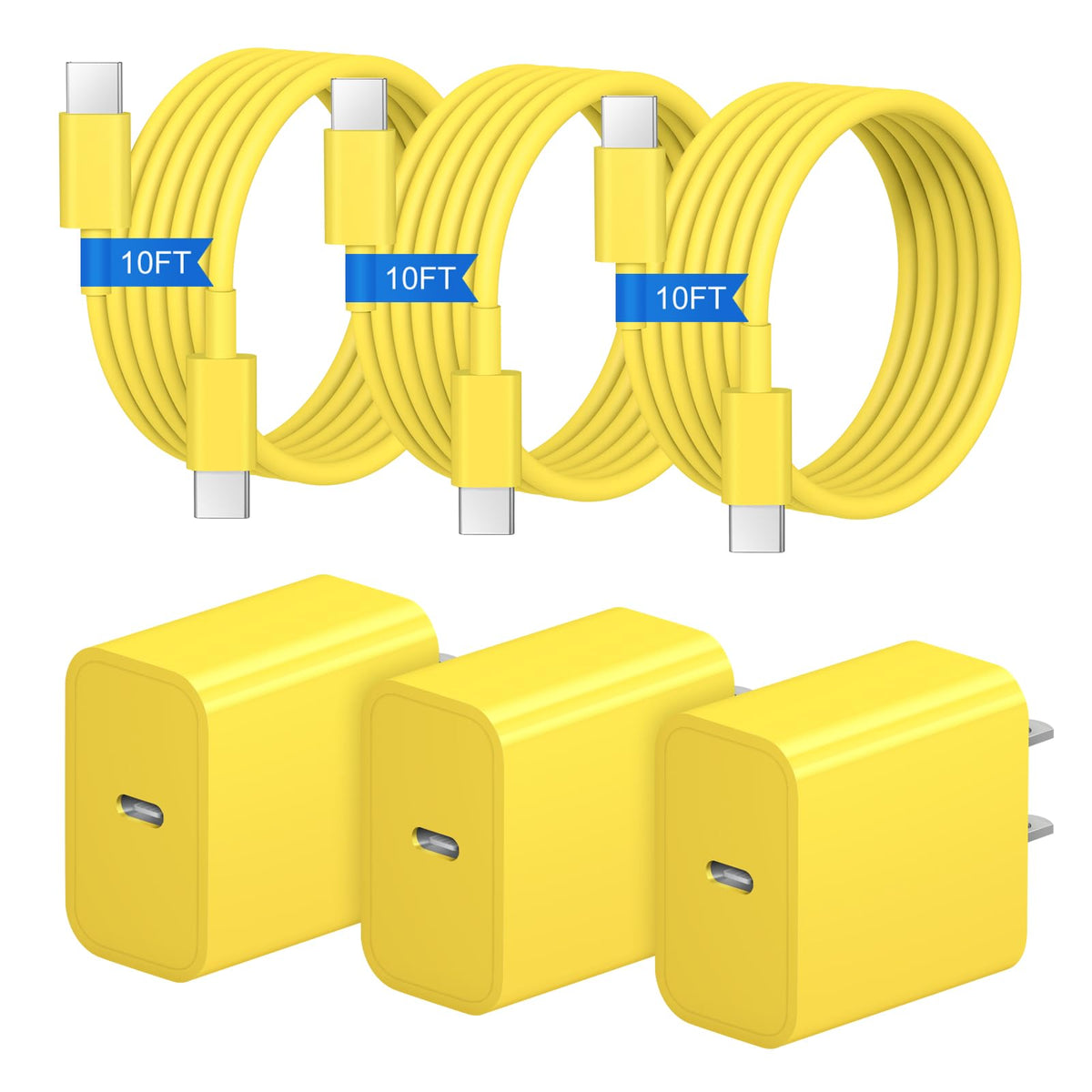 iPhone 17 16 15 Charger Fast Charging 3+3Pack 20W USB C Wall Charger with 6FT Fast Charging Cable Compatible with iPhone 17/17 Air/17 Pro/17 Pro Max/iPhone 16/15 Series, iPad Pro/AirPods