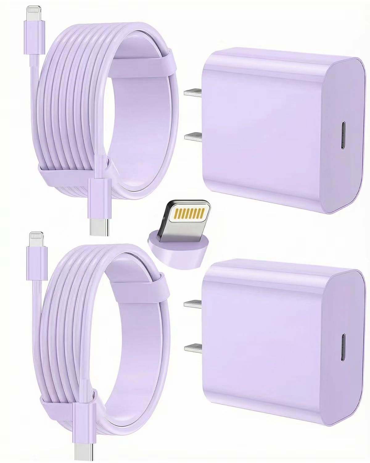 iPhone Charger Fast Charging, USB C Charger Block, 6FT/10FT Lightning Cable | For Apple iPhone 14/13/12/11 Series, 2-Pack 6FT/10FT Long USB C to Lightning Cables, AirPods with Lightning Charging Case