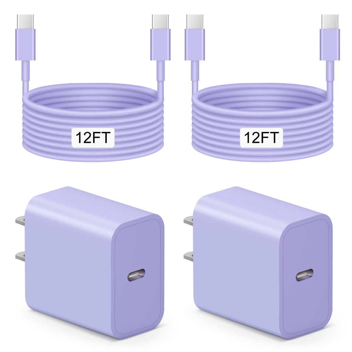 iPhone 17 16 15 Charger Fast Charging 10FT - 20W USB C Charger Block | with 10FT Extra Long Type C to C Cable Compatible with iPhone 17/17 Pro/17 Pro Max/Air/16/16e/15, iPad Pro, iPad Air (White)
