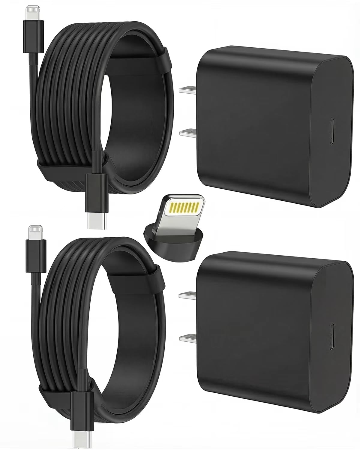 iPhone Charger Fast Charging, USB C Charger Block, 6FT/10FT Lightning Cable | For Apple iPhone 14/13/12/11 Series, 2-Pack 6FT/10FT Long USB C to Lightning Cables, AirPods with Lightning Charging Case