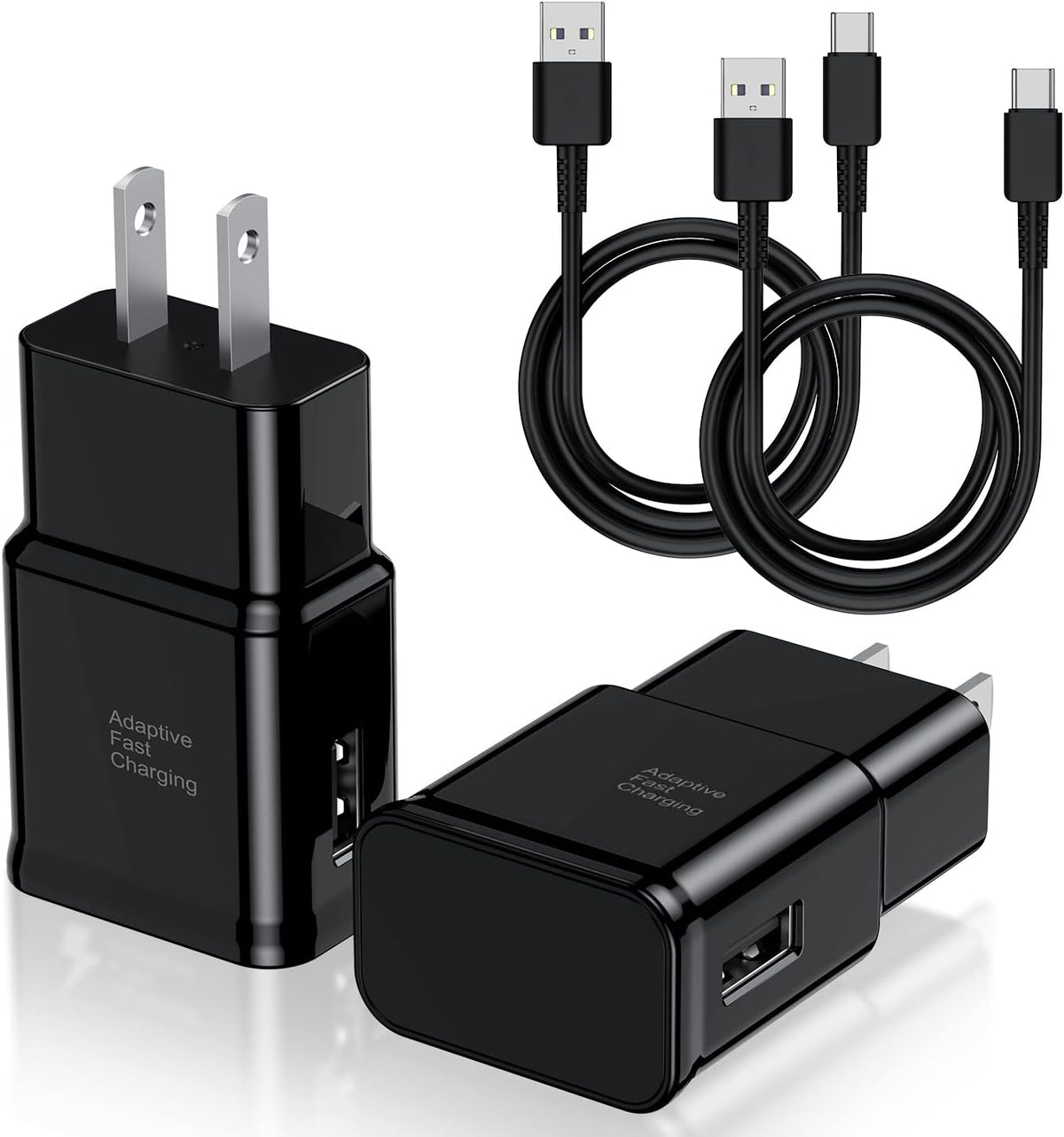 Type C Charger Fast Charging, 2 Pack USB C Android Phone Charger&6ft Cables | Wall Charger Blocks & 2x 6ft USB-C cables for Samsung Galaxy S8/S9/S10 Plus/S10e/S20/S21 Ultra/Plus, Note 8/9/10, Pixel 3