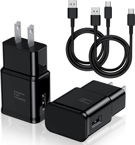 Type C Charger Fast Charging, 2 Pack USB C Android Phone Charger&6ft Cables | Wall Charger Blocks & 2x 6ft USB-C cables for Samsung Galaxy S8/S9/S10 Plus/S10e/S20/S21 Ultra/Plus, Note 8/9/10, Pixel 3