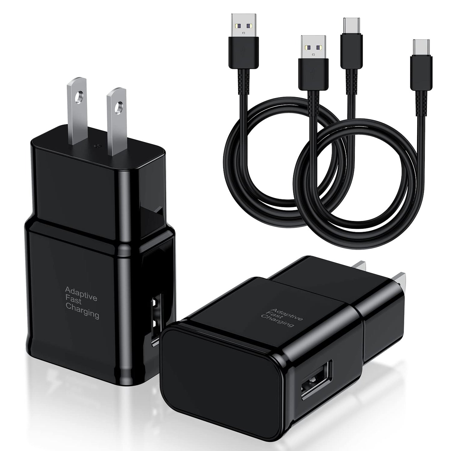 Type C Charger Fast Charging, 2 Pack USB C Android Phone Charger&6ft Cables | Wall Charger Blocks & 2x 6ft USB-C cables for Samsung Galaxy S8/S9/S10 Plus/S10e/S20/S21 Ultra/Plus, Note 8/9/10, Pixel 3