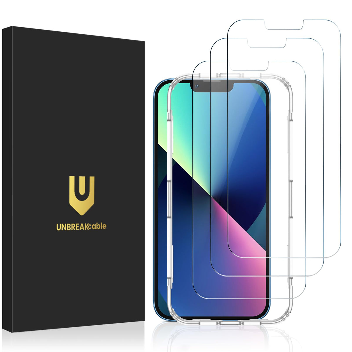 UNBREAKcable 3-Pack Screen Protector for iPhone 17 Tempered Glass | Shatterproof, Easy Install, 9H Hardness, 99.99% HD Clear, Bubble-Free, Anti-Fingerprint, Scratch Resistant, Case Friendly