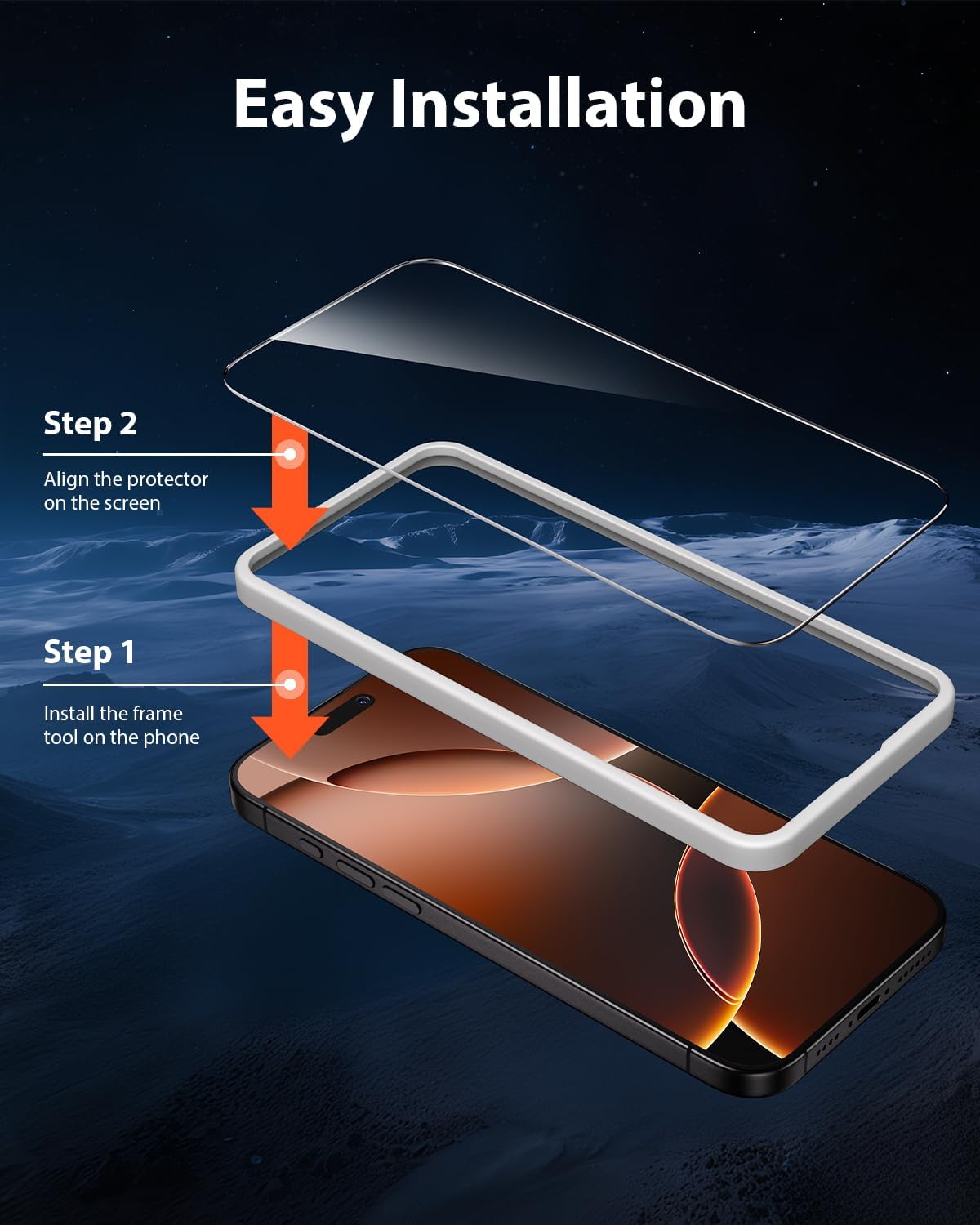 Mkeke Screen Protector for iPhone 16 Pro, 3 Pack 9H+ Tempered Glass | Military-Grade Drop Protection [Sensitive Touch] [Easy Installation Frame] [99.99% HD Clear] Bubble-Free for 6.3 inch