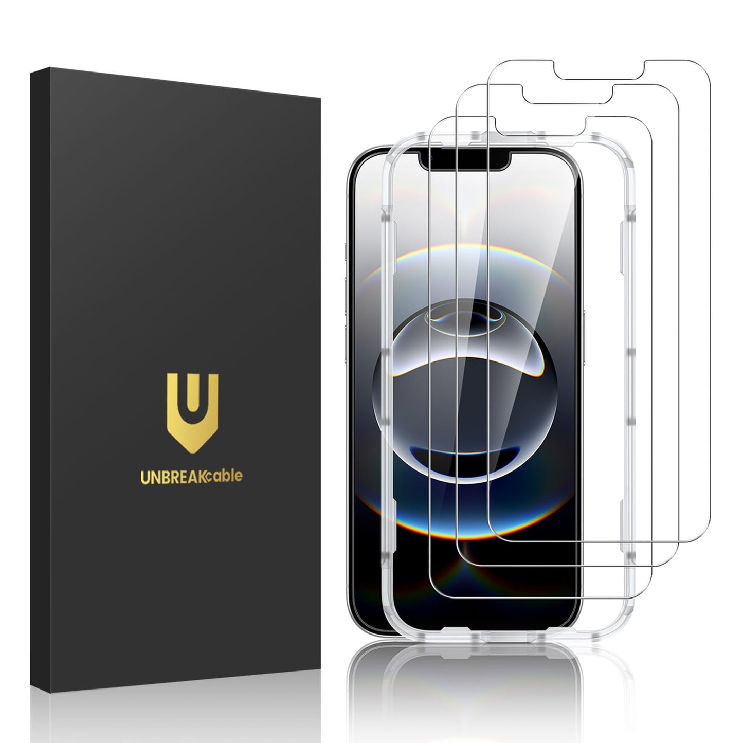 UNBREAKcable 3-Pack Screen Protector for iPhone 17 Tempered Glass | Shatterproof, Easy Install, 9H Hardness, 99.99% HD Clear, Bubble-Free, Anti-Fingerprint, Scratch Resistant, Case Friendly