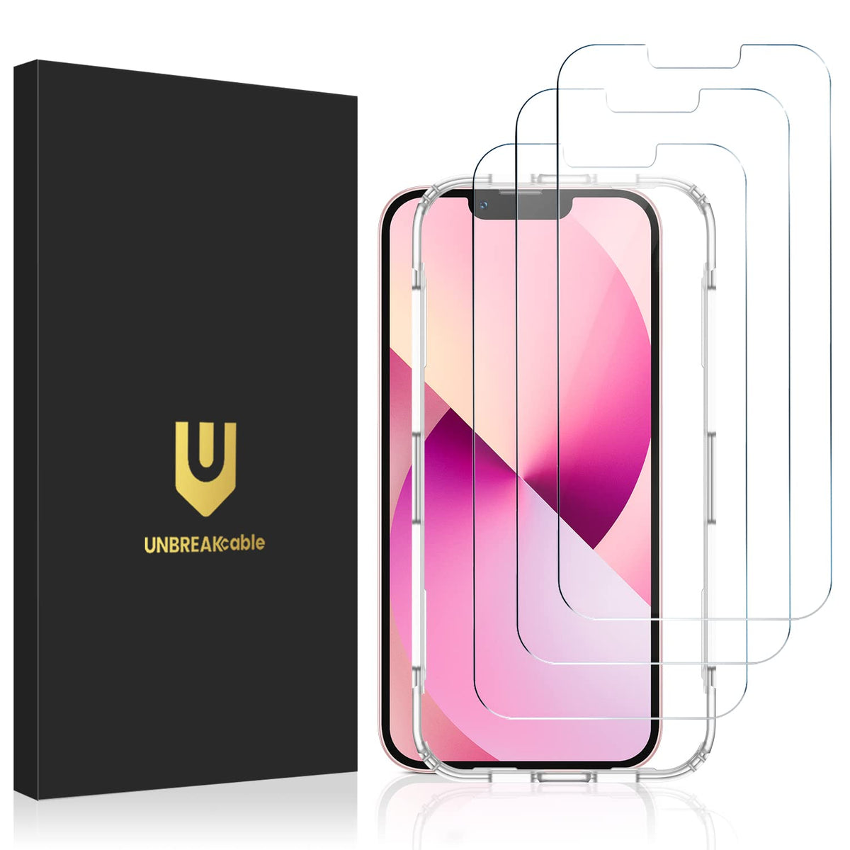 UNBREAKcable 3-Pack Screen Protector for iPhone 17 Tempered Glass | Shatterproof, Easy Install, 9H Hardness, 99.99% HD Clear, Bubble-Free, Anti-Fingerprint, Scratch Resistant, Case Friendly