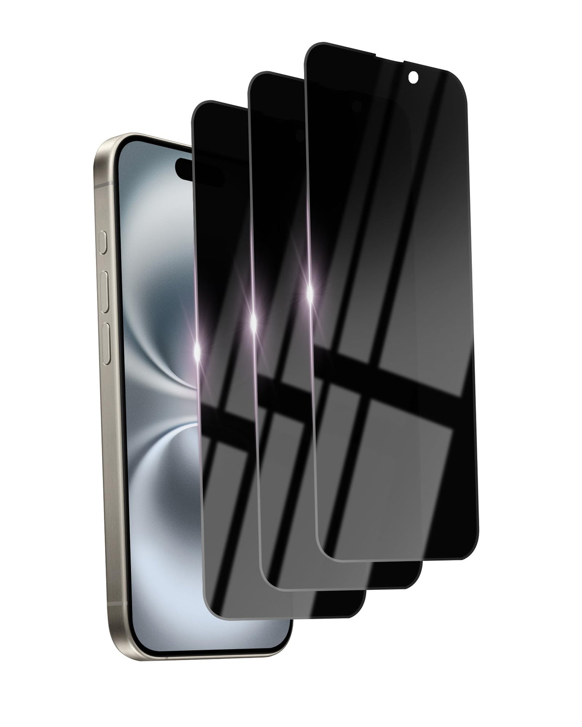 2 Pack Privacy Screen Protector for iPhone 14/13 Pro/13 Tempered Glass 6.1inch Private Saver Purple Anti-Spy Anti-Blue Light Anti-Scratch Full Coverage
