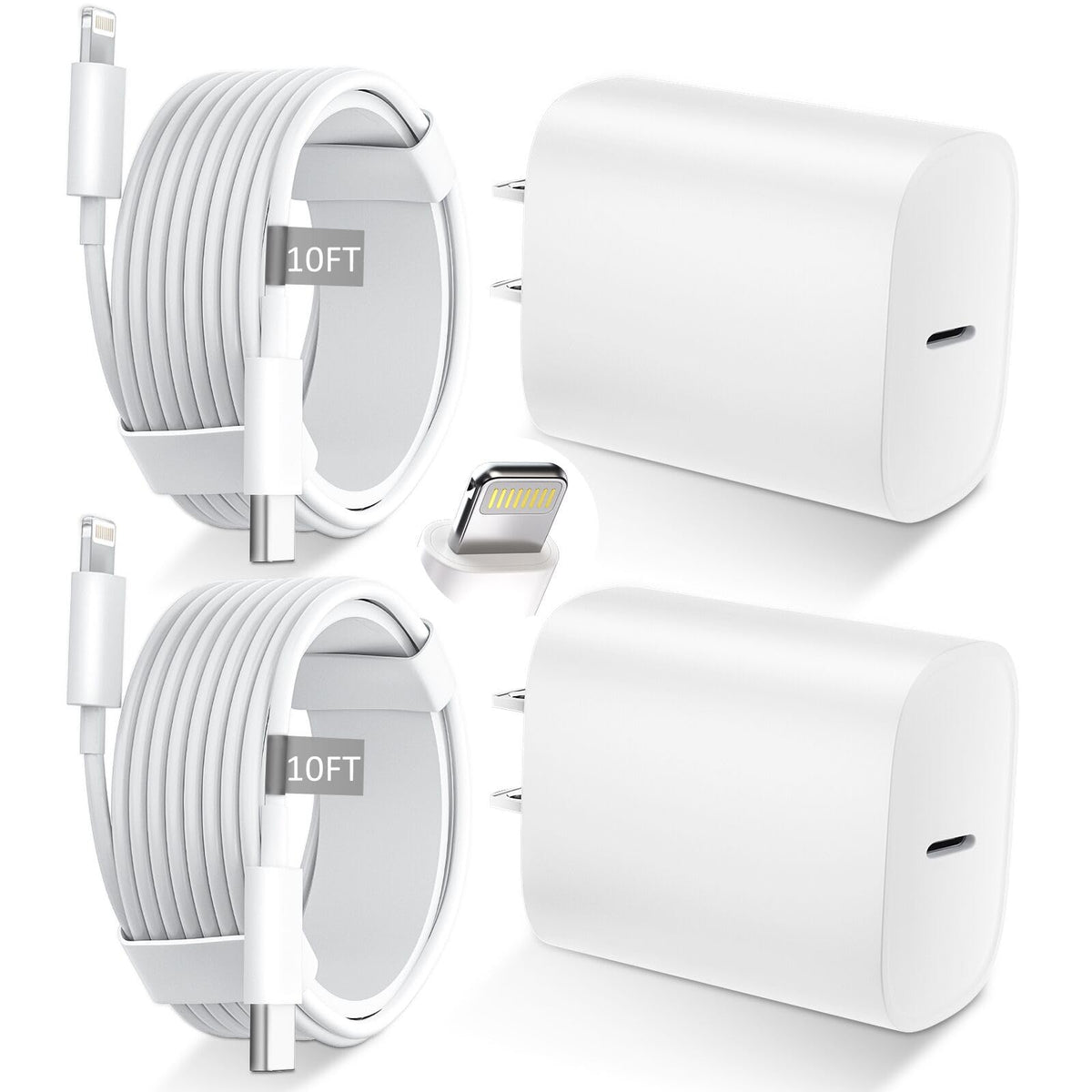 iPhone 14 13 12 11 Charger Fast Charging 20W USB C Charger Type C Charger Fast Charging Block with 10FT Long USB C to Lightning Cable for iPhone 14/13/12/12 Pro Max/11/Xs Max/XR/X,AirPods Pro,2 Pack