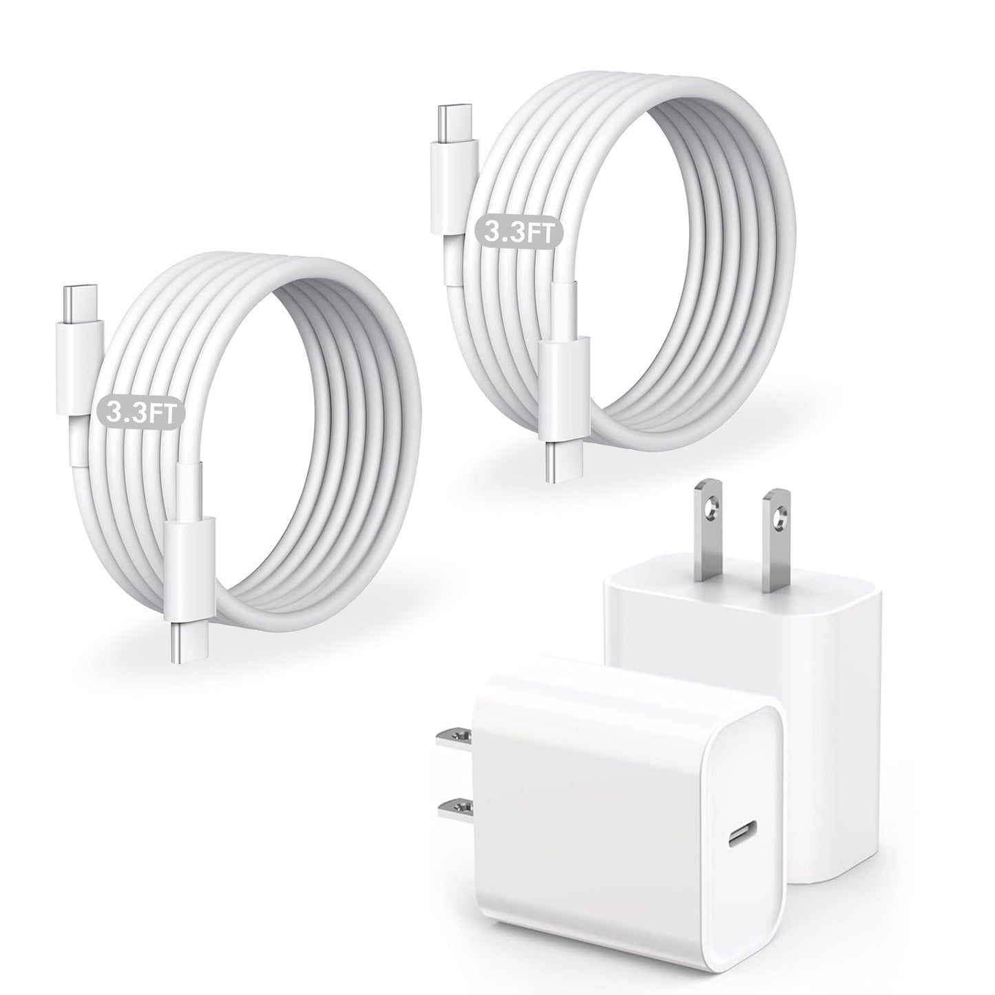 iPhone 17/16/15 Charger, USB C Charger, 2Pack 20W Type C Fast Wall Charge Power Adapter,6FT 60W USB-C to C Cable for iPhone Air/17Pro Max/15/16 Pro Max,iPad Pro 12.9/11 inch,iPad Air 5/4th,AirPods Pro