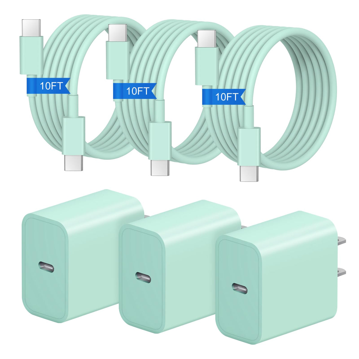 iPhone 17 16 15 Charger Fast Charging 3+3Pack 20W USB C Wall Charger with 6FT Fast Charging Cable Compatible with iPhone 17/17 Air/17 Pro/17 Pro Max/iPhone 16/15 Series, iPad Pro/AirPods