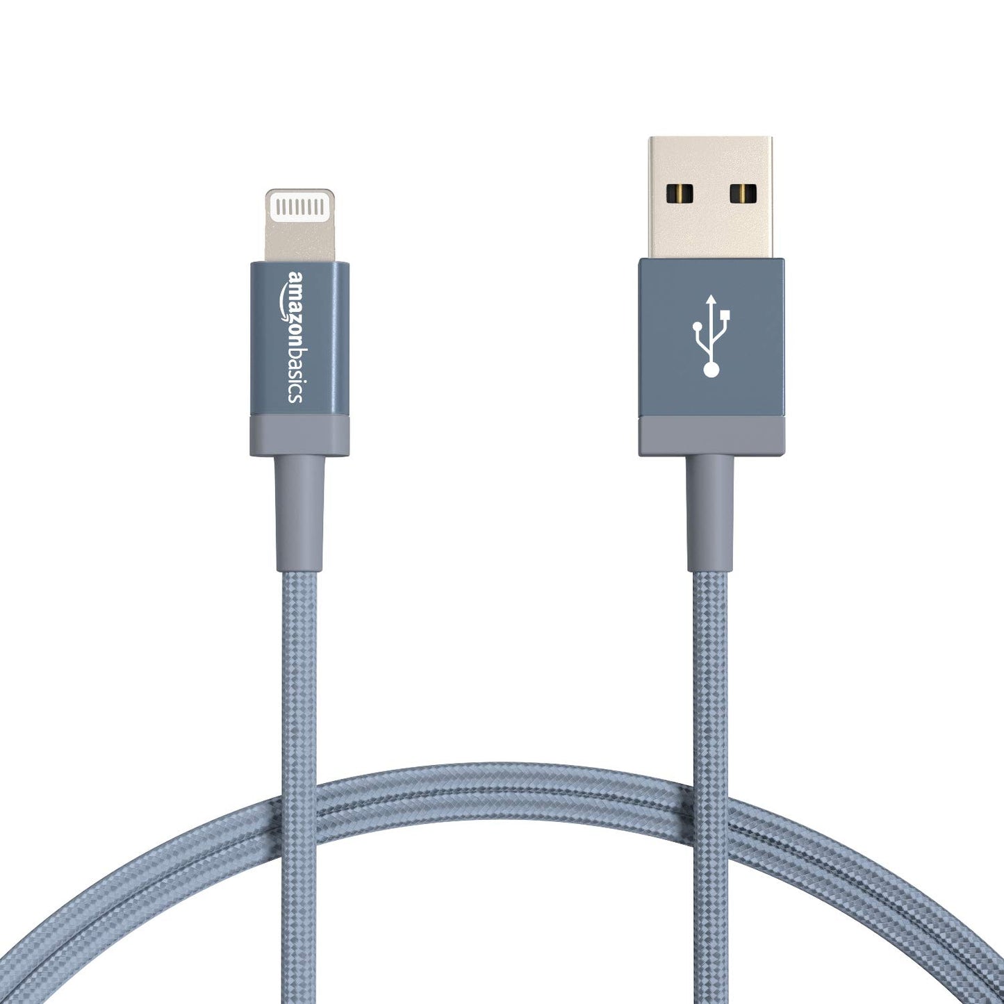 Amazon Basics USB-A to Lightning Cable, Apple MFi Certified, Nylon Braided Cord, Fast Charger for iPhone 14 13 12 11 X Xs Pro, Pro Max, Plus, iPad, 6 Foot, Dark Gray