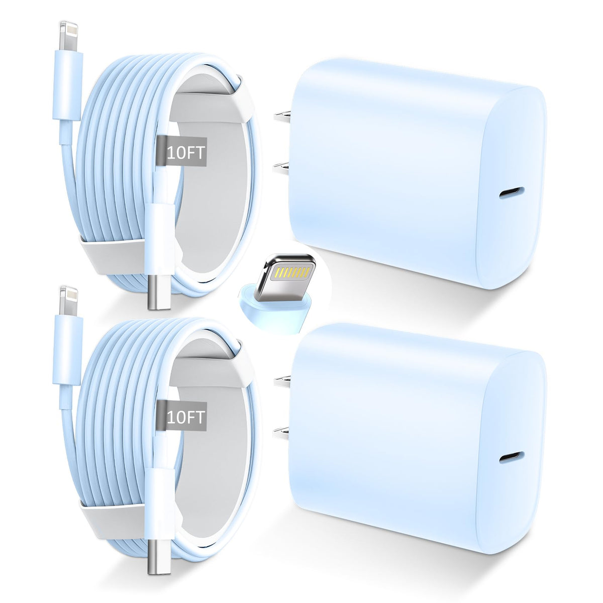iPhone 14 13 12 11 Charger Fast Charging 20W USB C Charger Type C Charger Fast Charging Block with 10FT Long USB C to Lightning Cable for iPhone 14/13/12/12 Pro Max/11/Xs Max/XR/X,AirPods Pro,2 Pack
