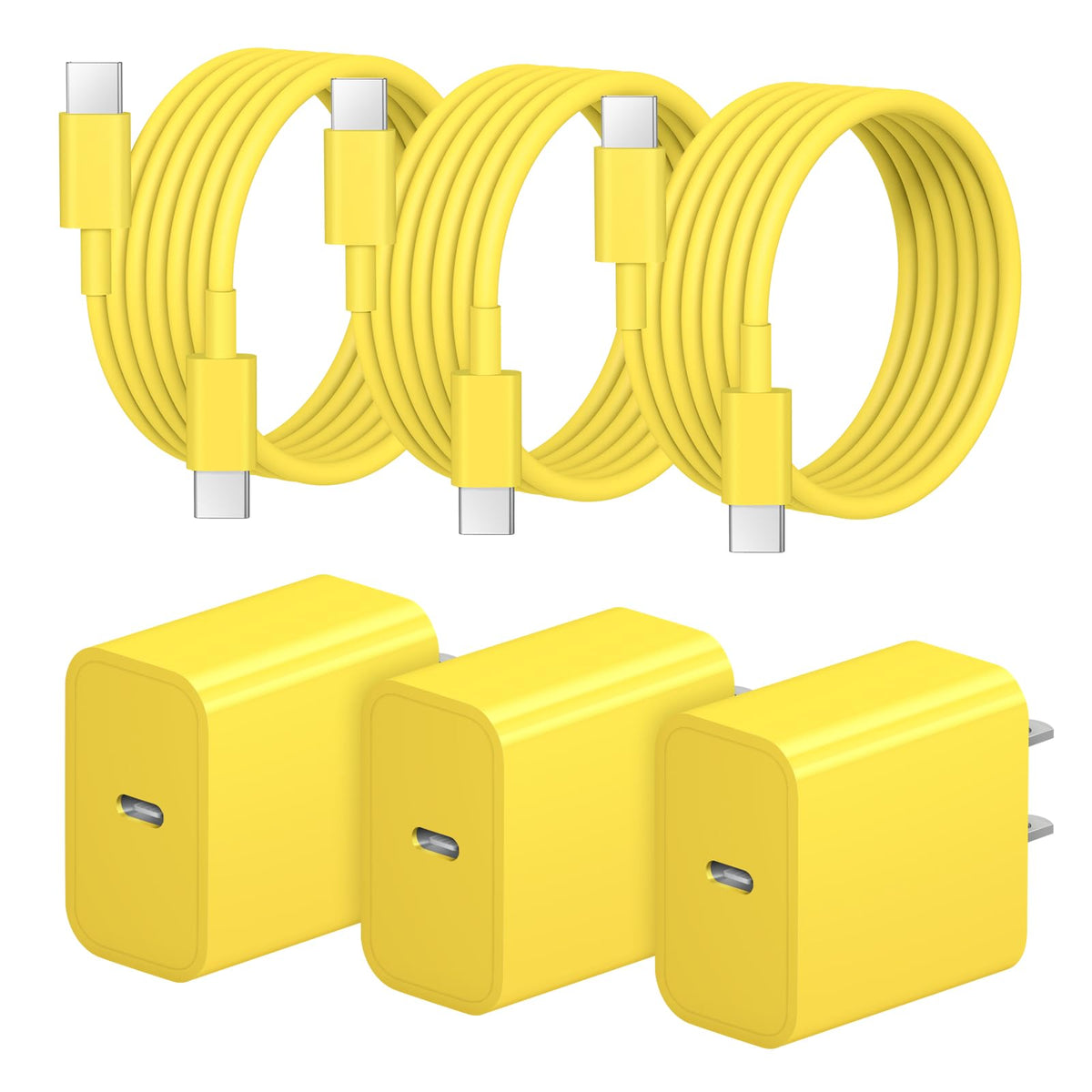 iPhone 17 16 15 Charger Fast Charging 3+3Pack 20W USB C Wall Charger with 6FT Fast Charging Cable Compatible with iPhone 17/17 Air/17 Pro/17 Pro Max/iPhone 16/15 Series, iPad Pro/AirPods