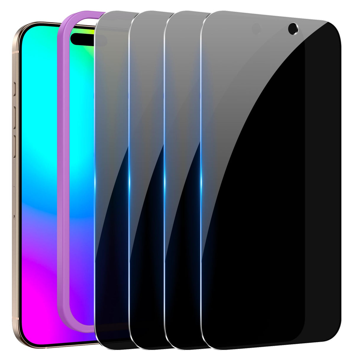 WHPXJY 2 Pack Privacy Screen Protector for iPhone 12/12 Pro 6.1 inch, Anti-Spy Screen Protector Tempered Glass Film Shatterproof/Anti-Scratch/Touch Sensitive/No Air Bubbles/Easy to Install