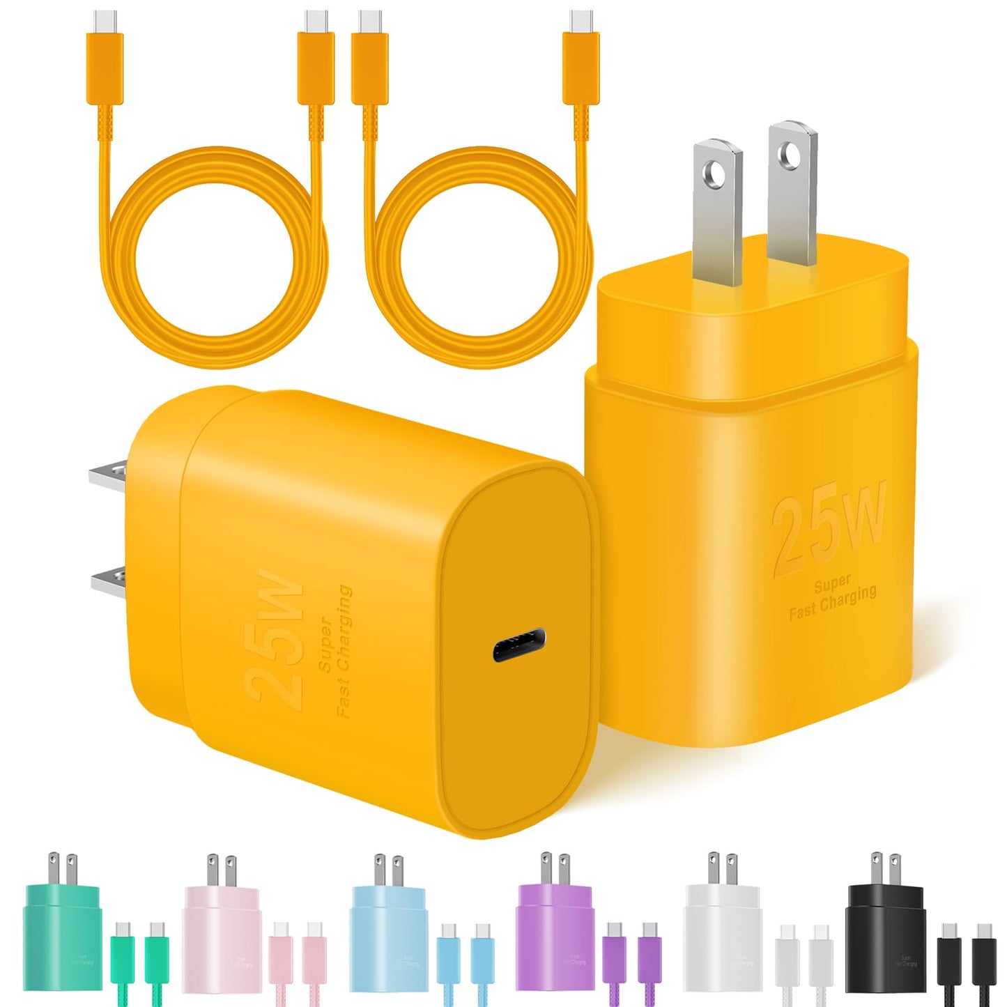 Type C Charger Fast Charging, 2Pack [10FT&6FT] Long USB C Cable with 25W Phone Super Fast Charger Block Compatible with Galaxy S25/S24/Plus/Ultra,iPhone 15/16/17/Air/Plus/Pro Max