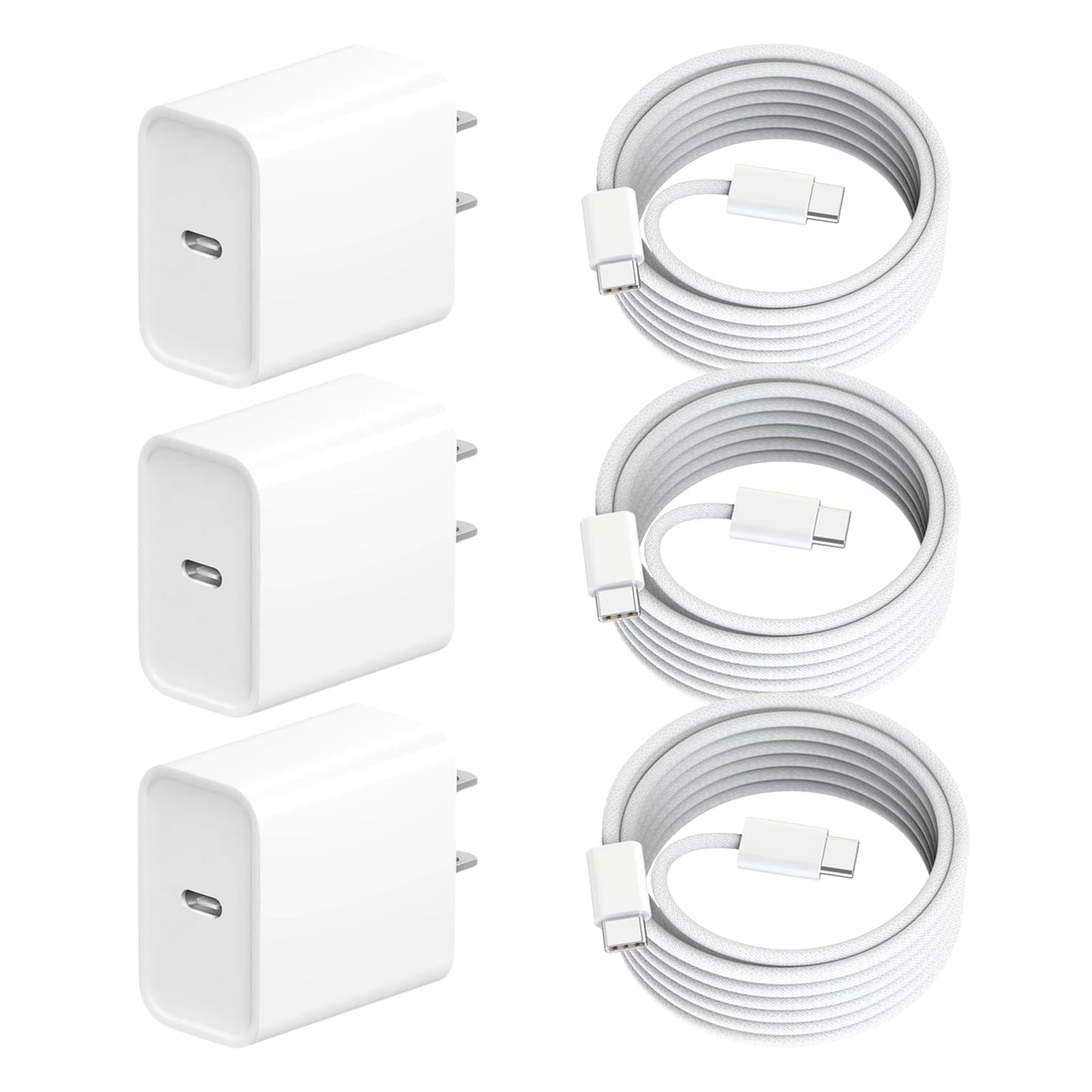 3 Pack Fast Charger iPhone,【Apple MFi Certified】6FT iPhone Charger Fast Charging USB C Block Wall Adapter 6 Foot Type C to Lightning Cable for iPhone 14 Pro Max/14 Plus/13 Pro/12/12Pro/11/XS/X,AirPods