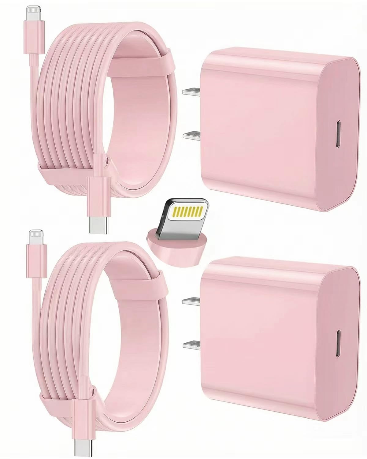 iPhone Charger Fast Charging, USB C Charger Block, 6FT/10FT Lightning Cable | For Apple iPhone 14/13/12/11 Series, 2-Pack 6FT/10FT Long USB C to Lightning Cables, AirPods with Lightning Charging Case