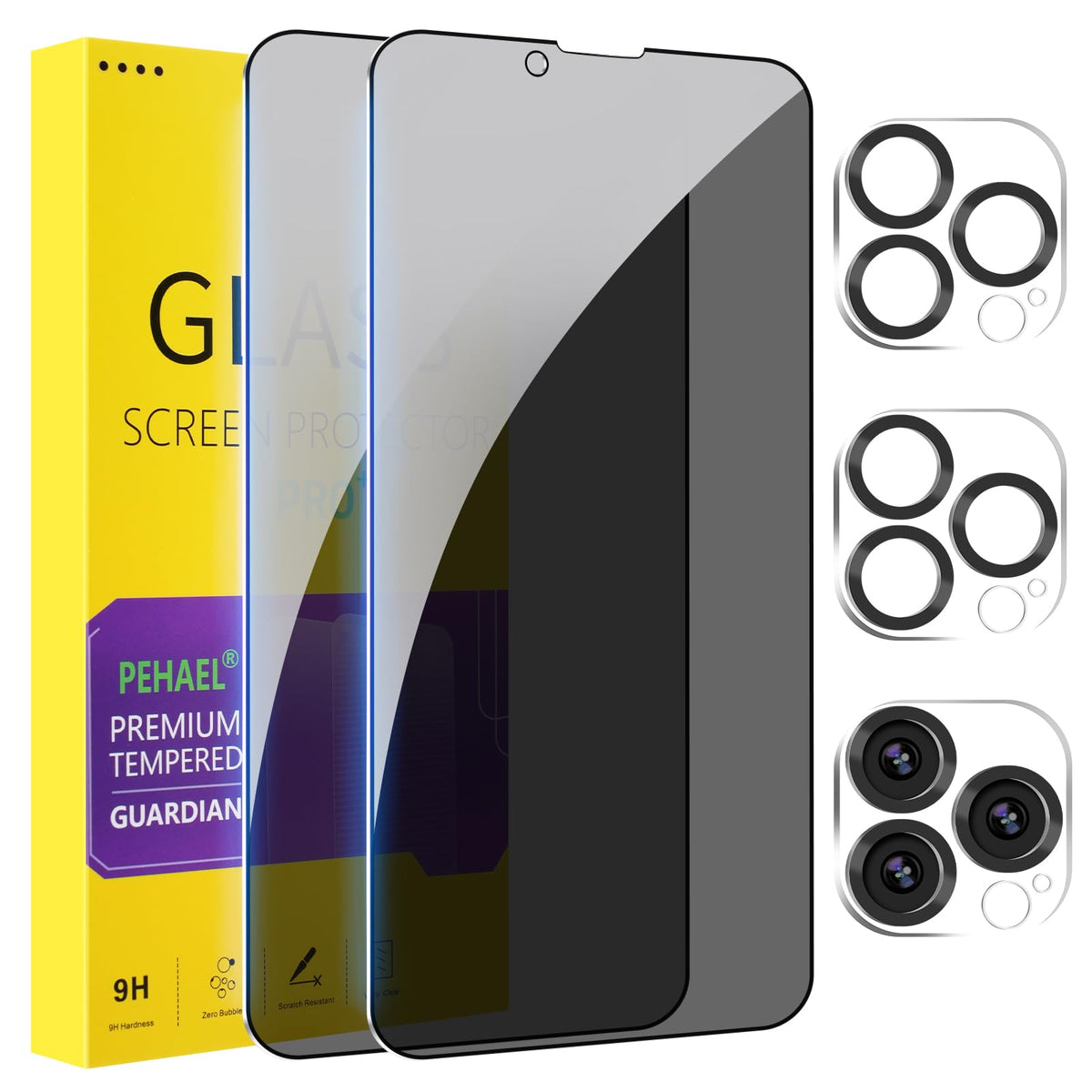 PEHAEL for iPhone 17e/16e/14/13/13 Pro Privacy Screen Protector | 3 Pack, Installation kits, Anti-Spy Private, Anti-Scratch, 9H Tempered Glass, Case Friendly, [6.1 inch]
