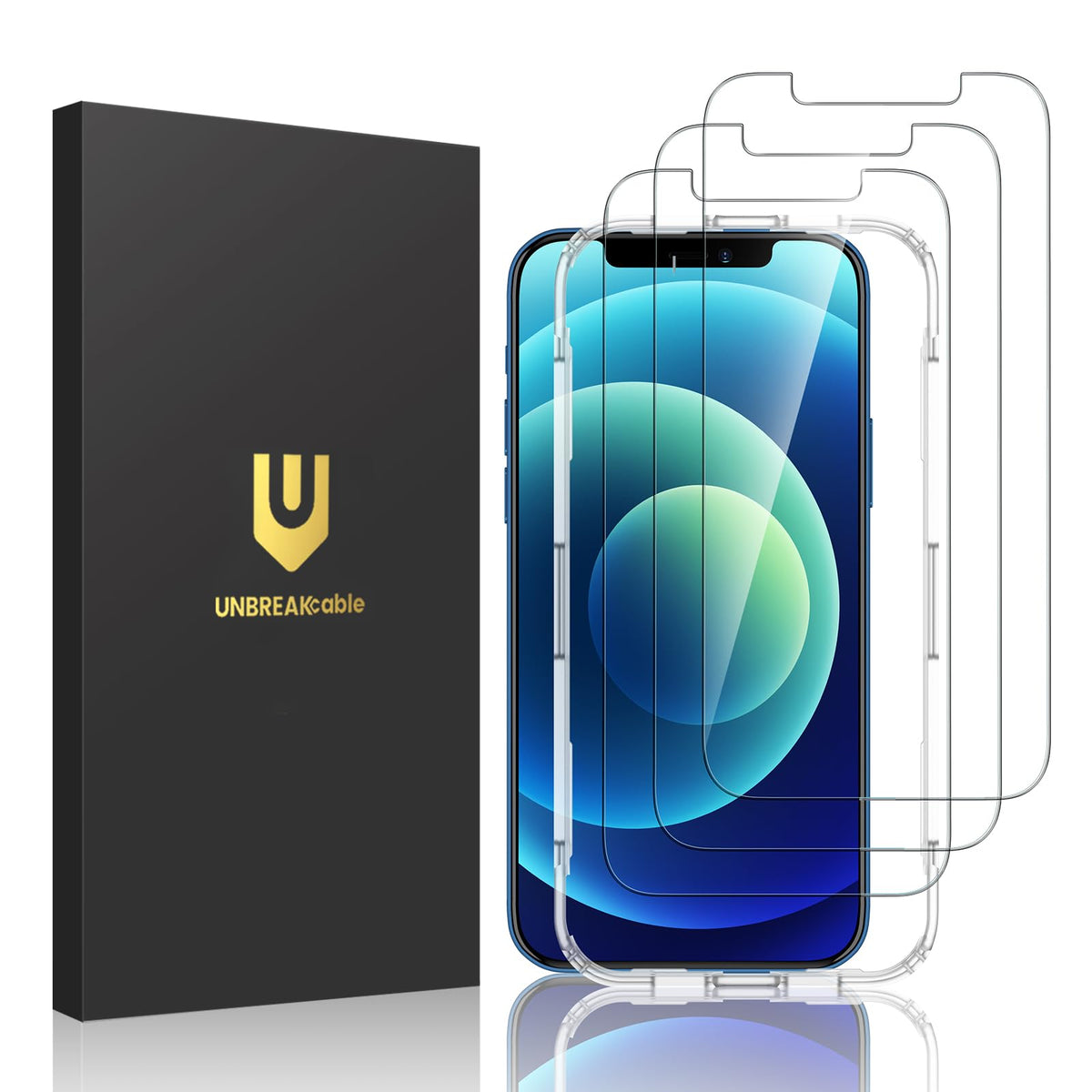 UNBREAKcable 3-Pack Screen Protector for iPhone 17 Tempered Glass | Shatterproof, Easy Install, 9H Hardness, 99.99% HD Clear, Bubble-Free, Anti-Fingerprint, Scratch Resistant, Case Friendly