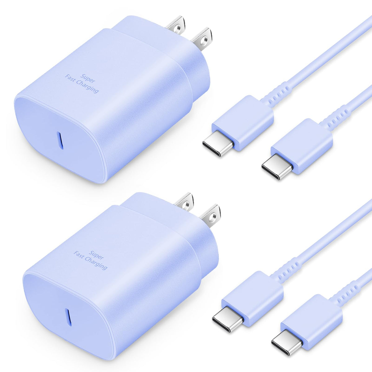 GUUSMART Type C Charger 2-Pack 25W Long 6ft USB C Charger Cable | Type C Charger Fast Charging Block Compatible with Galaxy S26 S25 S24 S23 S22 S21/iPhone 17/16/15 Pro Max/15 Plus-Black