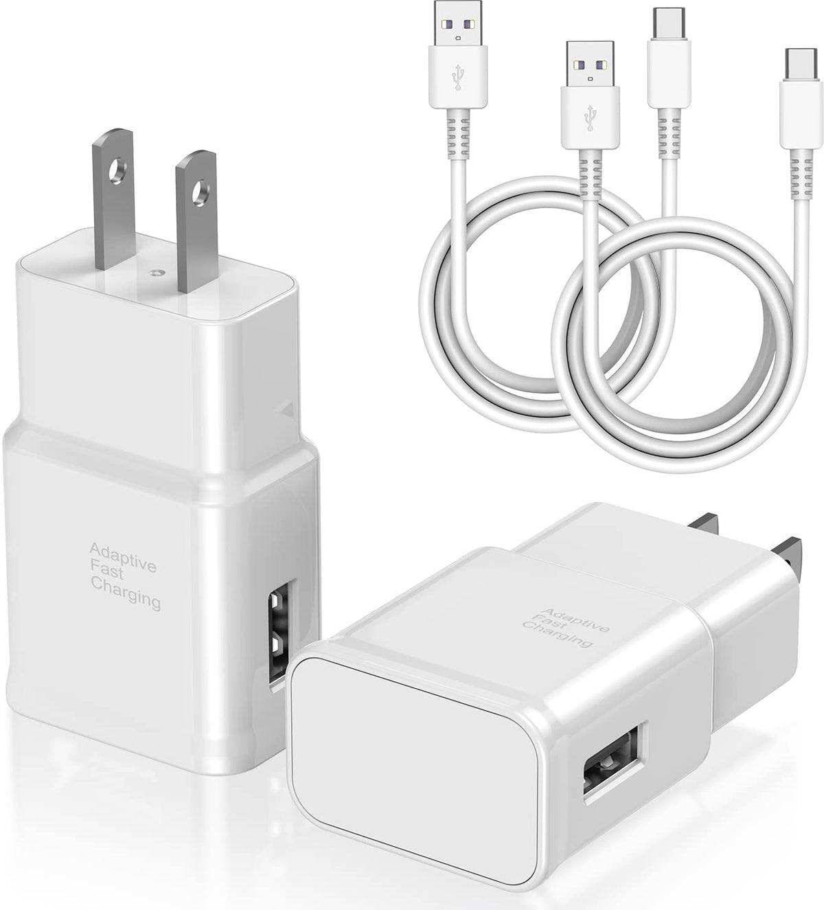 Type C Charger Fast Charging, 2 Pack USB C Android Phone Charger&6ft Cables | Wall Charger Blocks & 2x 6ft USB-C cables for Samsung Galaxy S8/S9/S10 Plus/S10e/S20/S21 Ultra/Plus, Note 8/9/10, Pixel 3