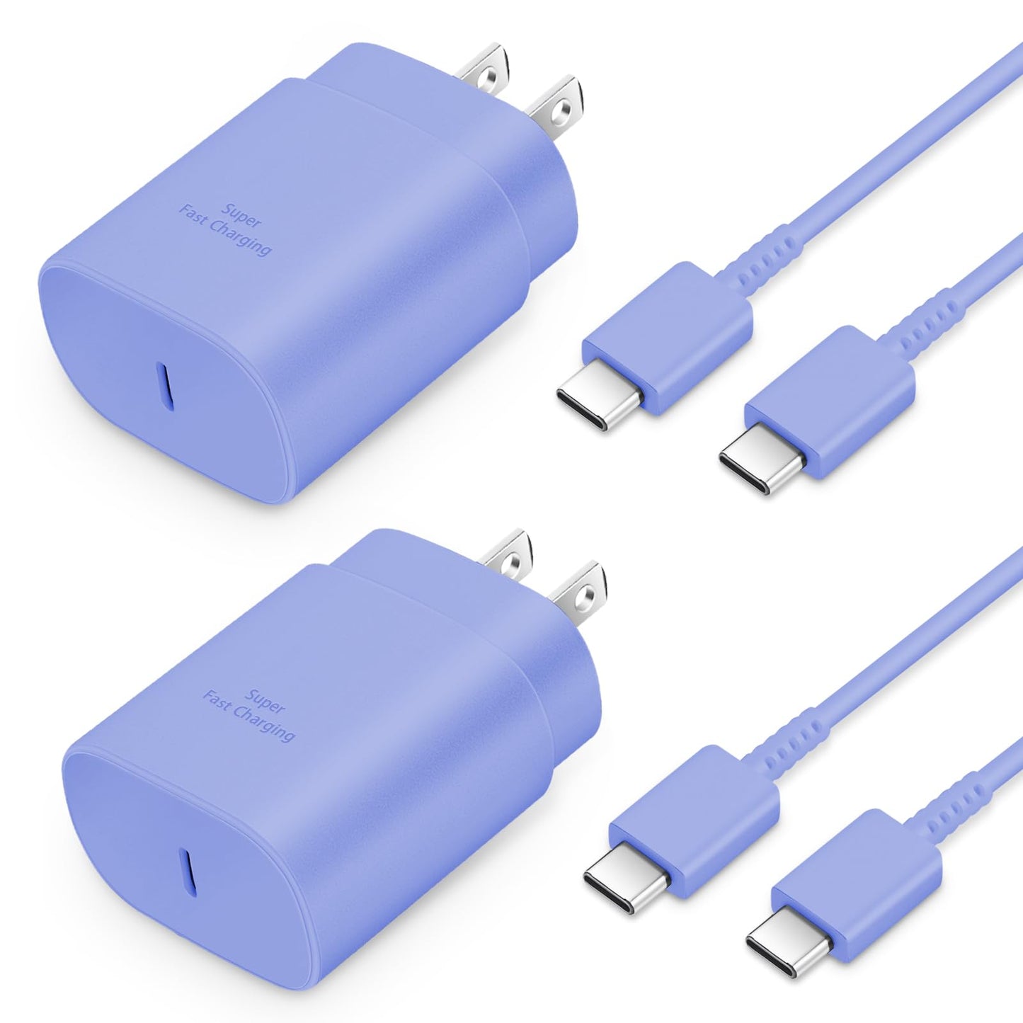 GUUSMART Type C Charger 2-Pack 25W Long 6ft USB C Charger Cable | Type C Charger Fast Charging Block Compatible with Galaxy S26 S25 S24 S23 S22 S21/iPhone 17/16/15 Pro Max/15 Plus-Black