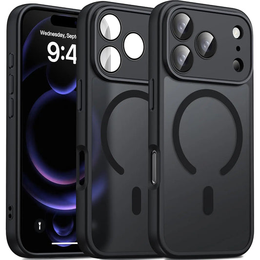 Magnetic Protector Matte Translucent Case For iPhone 17 Pro Max 17 Pro 17 16 15 14 Plus 13 12 11 Pro Max For Magsafe Wireless Charger Cover