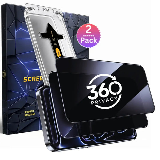 2 Pack Multi-Model Privacy Tempered Glass Screen Protector for iPhone 17/16/15/14/13/12/11 - 9H Hardness, Shockproof, Impact-Absorbing Anti-Spy, 4 Side 360° Privacy, HD, Tempered Glass Feels Smooth Yet Tough Mobile Phone Accessory Cover