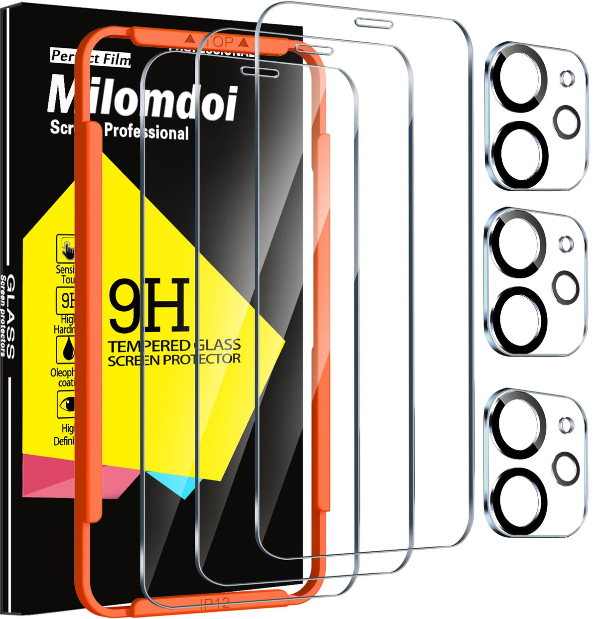 Milomdoi Privacy Screen Protector for iPhone 17 Pro Max, Tempered Glass | 3+3 Pack, 9H+ Hardness, Camera Lens Protector, Military Grade Shatterproof, Easy Installation, No Bubbles, Case Friendly