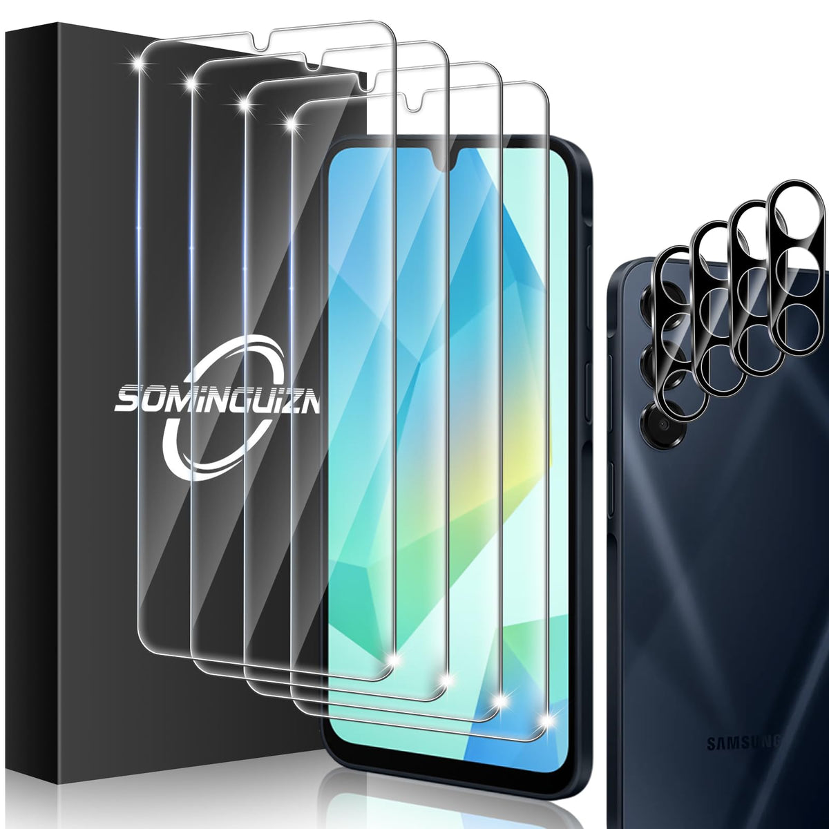 3+3 for Samsung Galaxy A26 5G Privacy Screen Protector Camera Protector | 9H Tempered Glass Cell Phone Protector Camera Lens Protector
