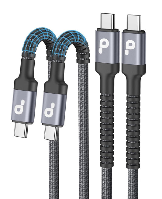 USB C to USB C Cable 10FT, USB C Cable Fast Charging Type C Charger Cable | 2Pack Long Nylon Braided USBC Charger Cord Compatible with iPhone 17/16/15/Plus/Pro Max/Samsung Galaxy S26 S23 and More